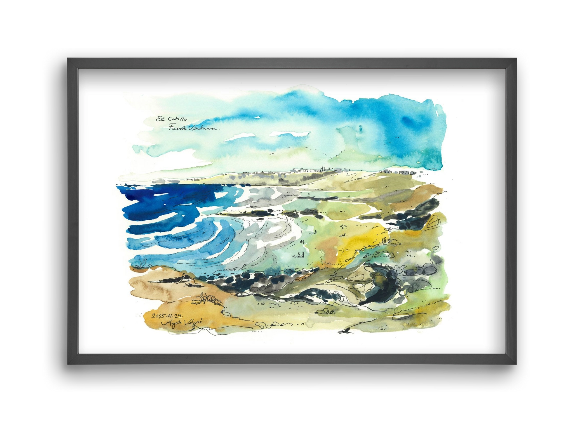 El Cotillo, Fuerteventura - 2025.01.24, 45x30 cm (45x30 cm), Fekete keret