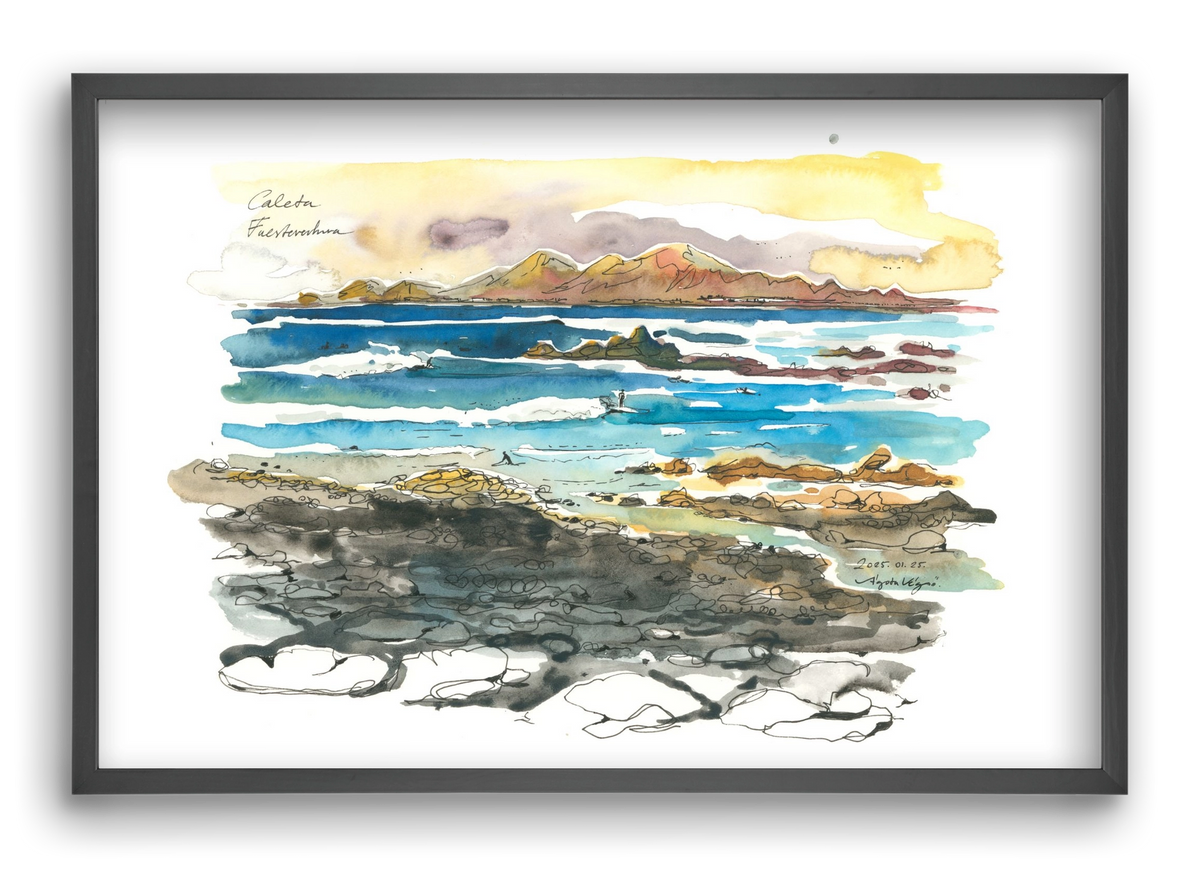 Caleta, Fuerteventura - 2025.01.25, 60x40 cm (60x40 cm), Fekete keret