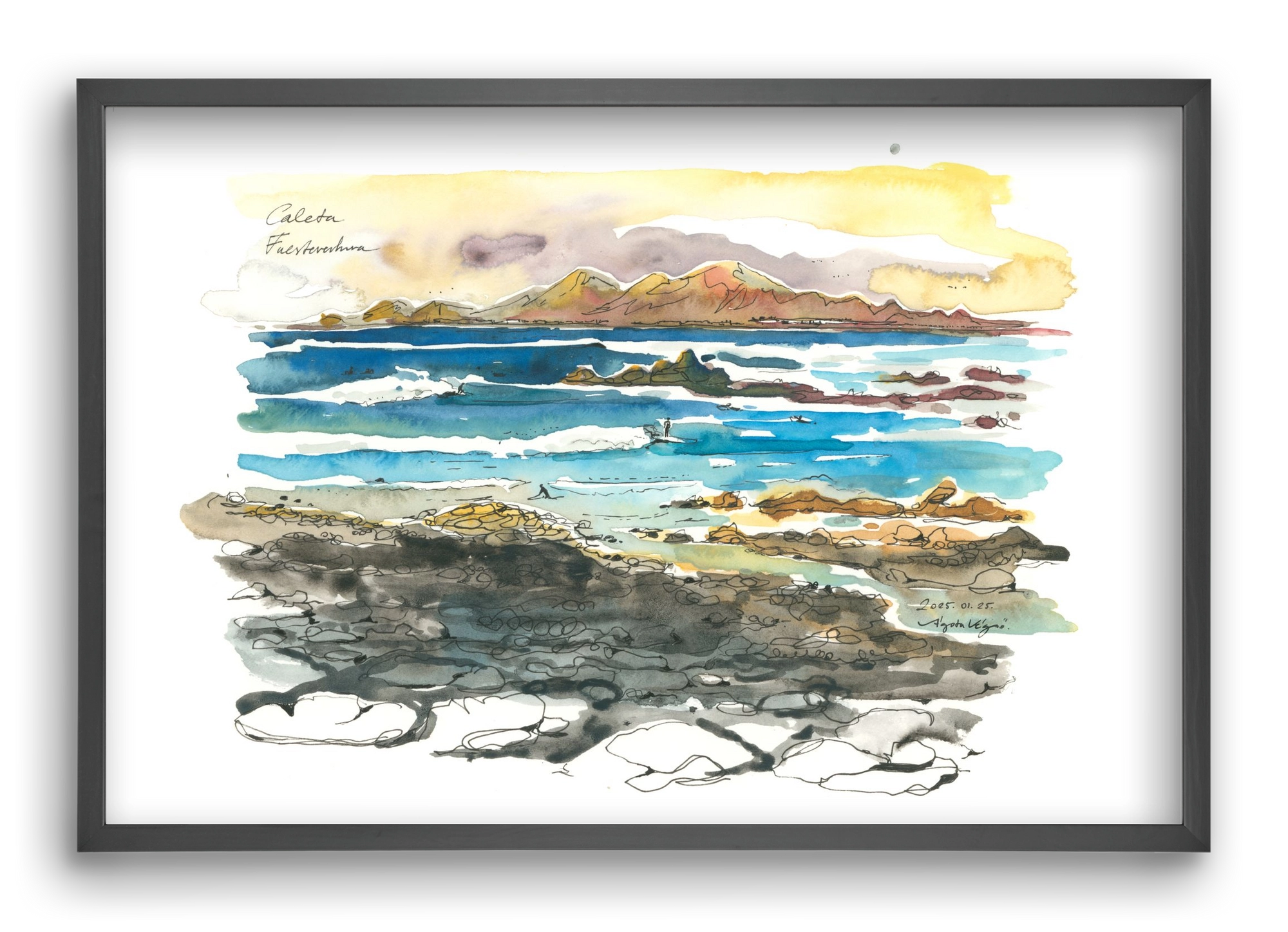 Caleta, Fuerteventura - 2025.01.25, 60x40 cm (60x40 cm), Fekete keret