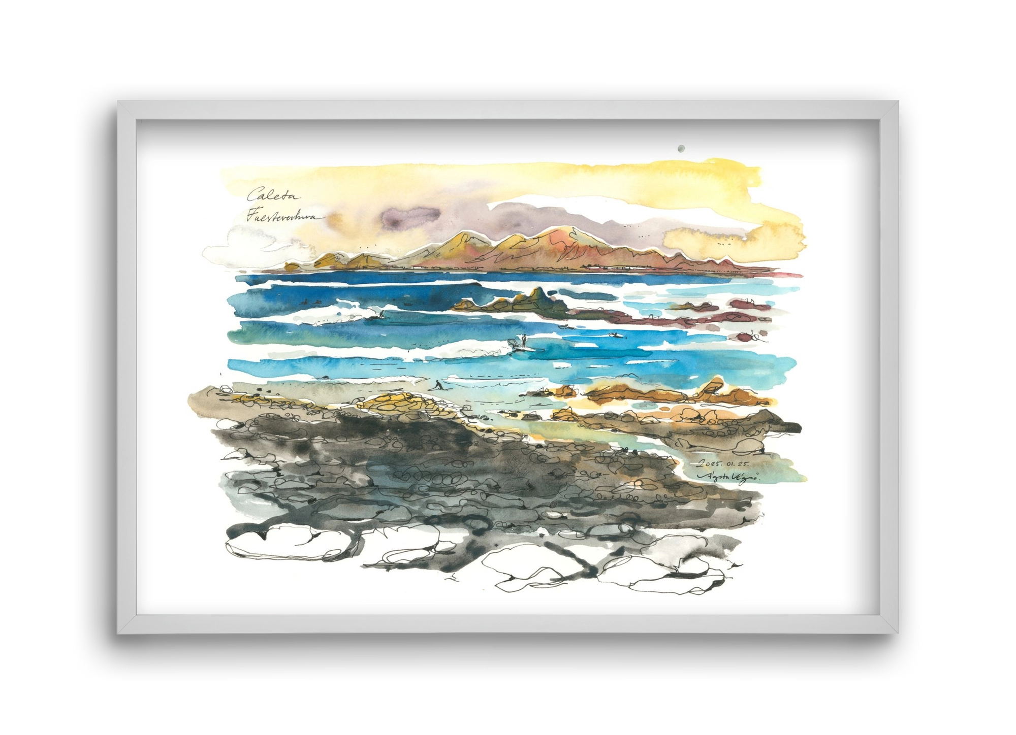 Caleta, Fuerteventura - 2025.01.25, 45x30 cm (45x30 cm), Fehér keret