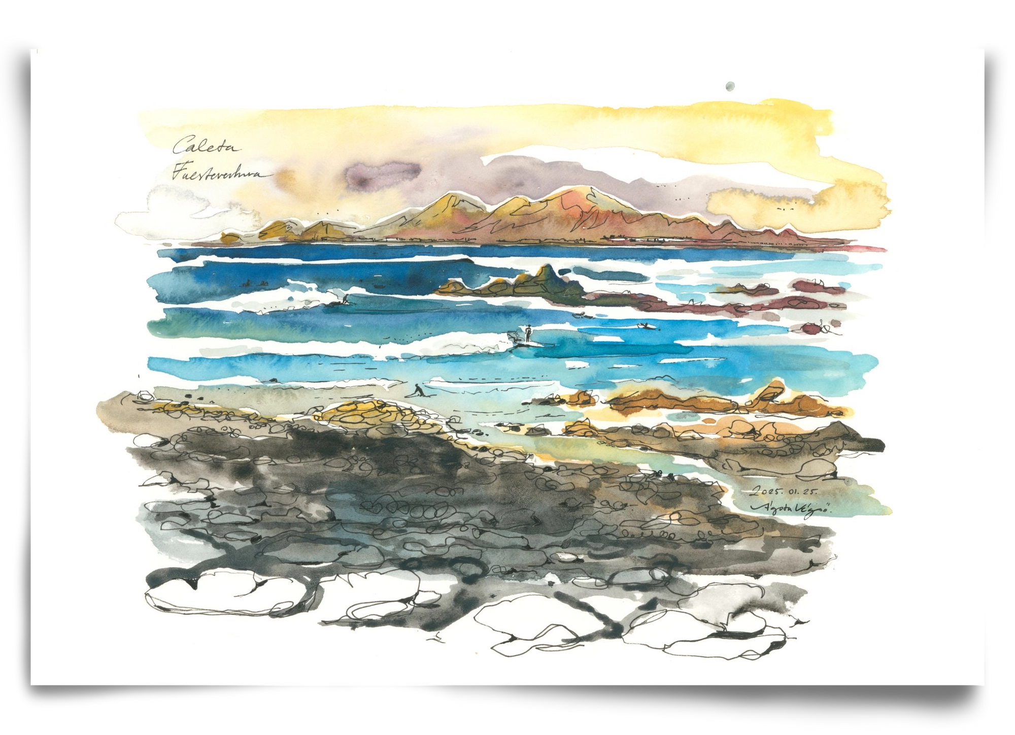 Caleta, Fuerteventura - 2025.01.25, 90x60 cm, Keret nélkül