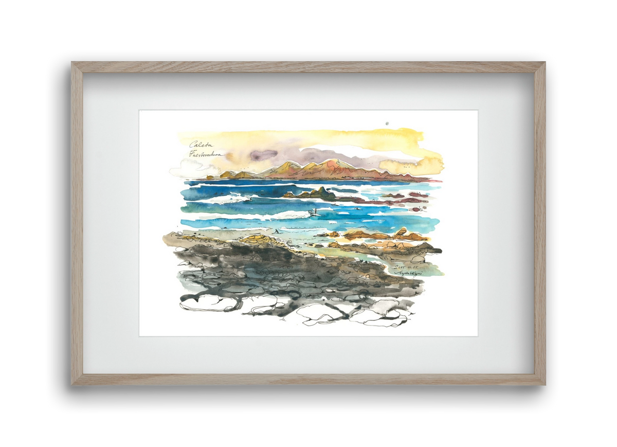 Caleta, Fuerteventura - 2025.01.25, 45x30 cm (30x20 cm), Tölgy keret, paszpartuval