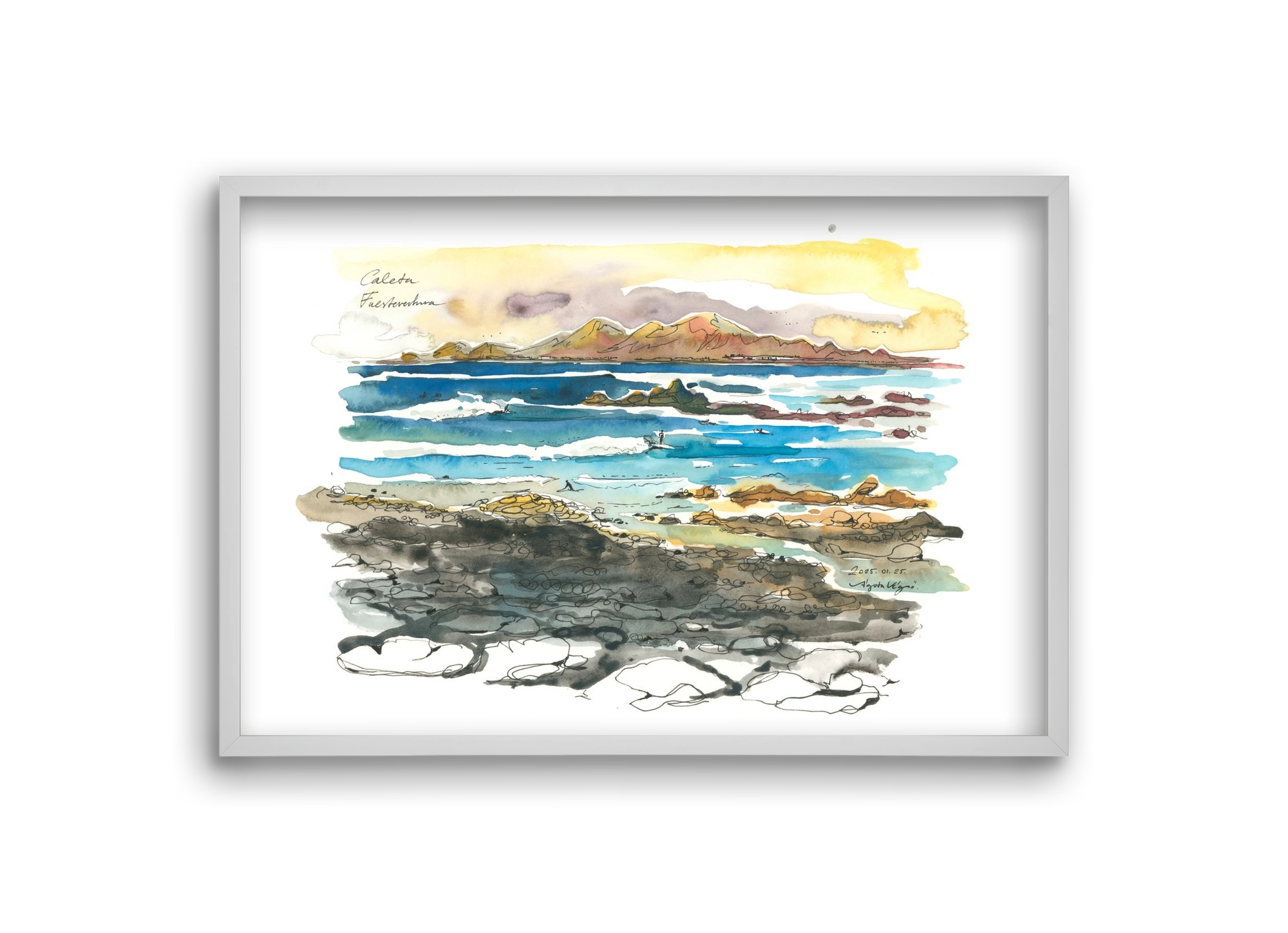 Caleta, Fuerteventura - 2025.01.25, 30x20 cm (30x20 cm), Fehér keret