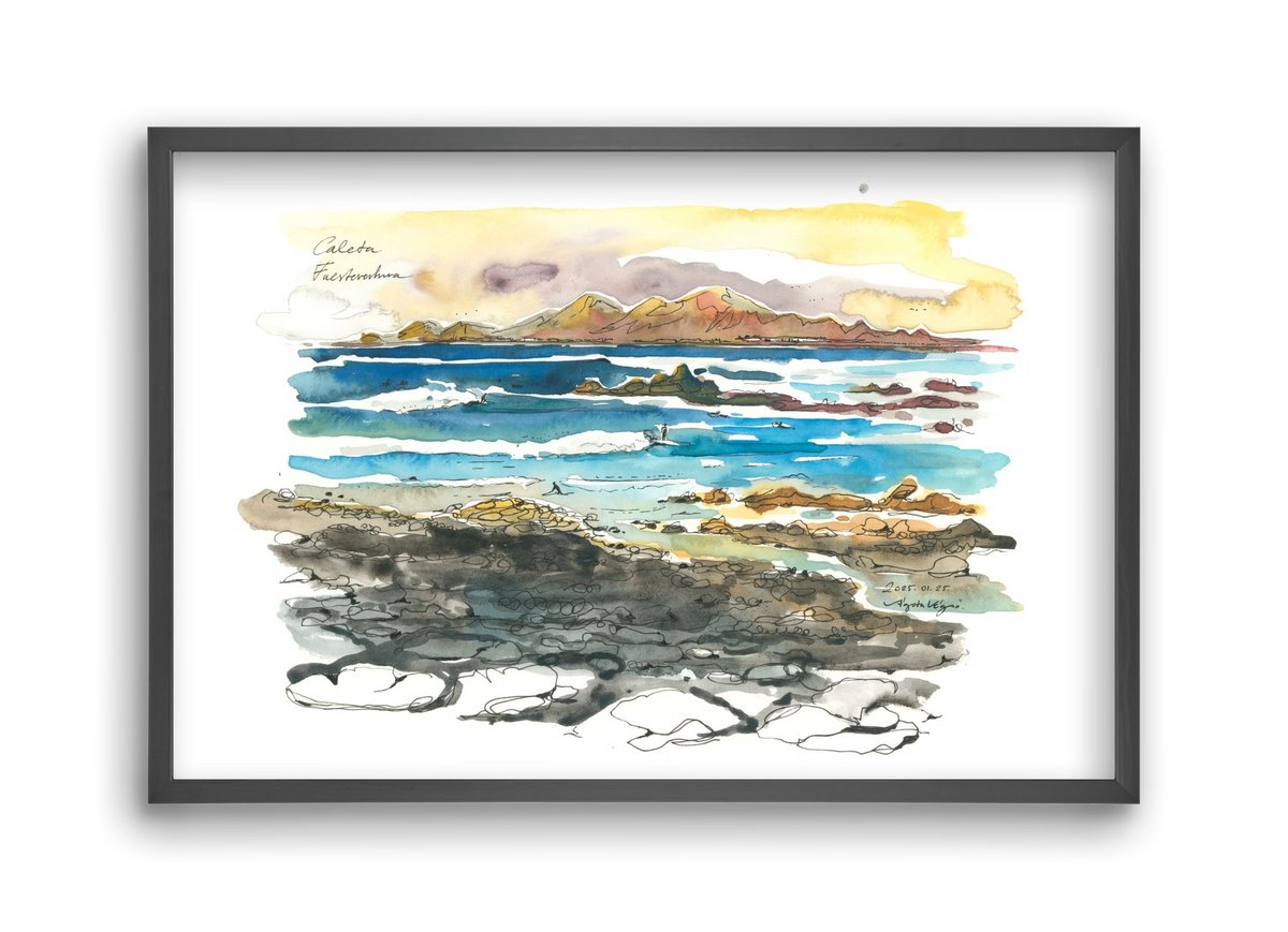 Caleta, Fuerteventura - 2025.01.25, 45x30 cm (45x30 cm), Fekete keret