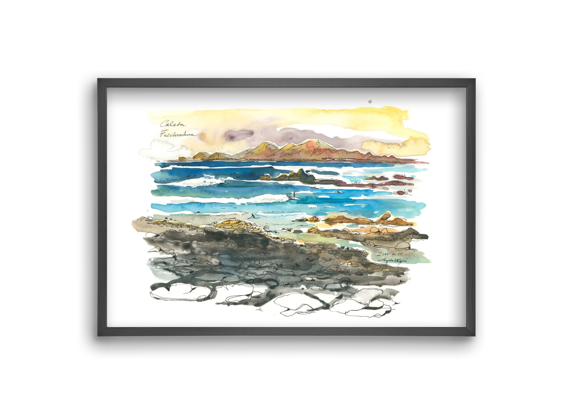 Caleta, Fuerteventura - 2025.01.25, 30x20 cm (30x20 cm), Fekete keret