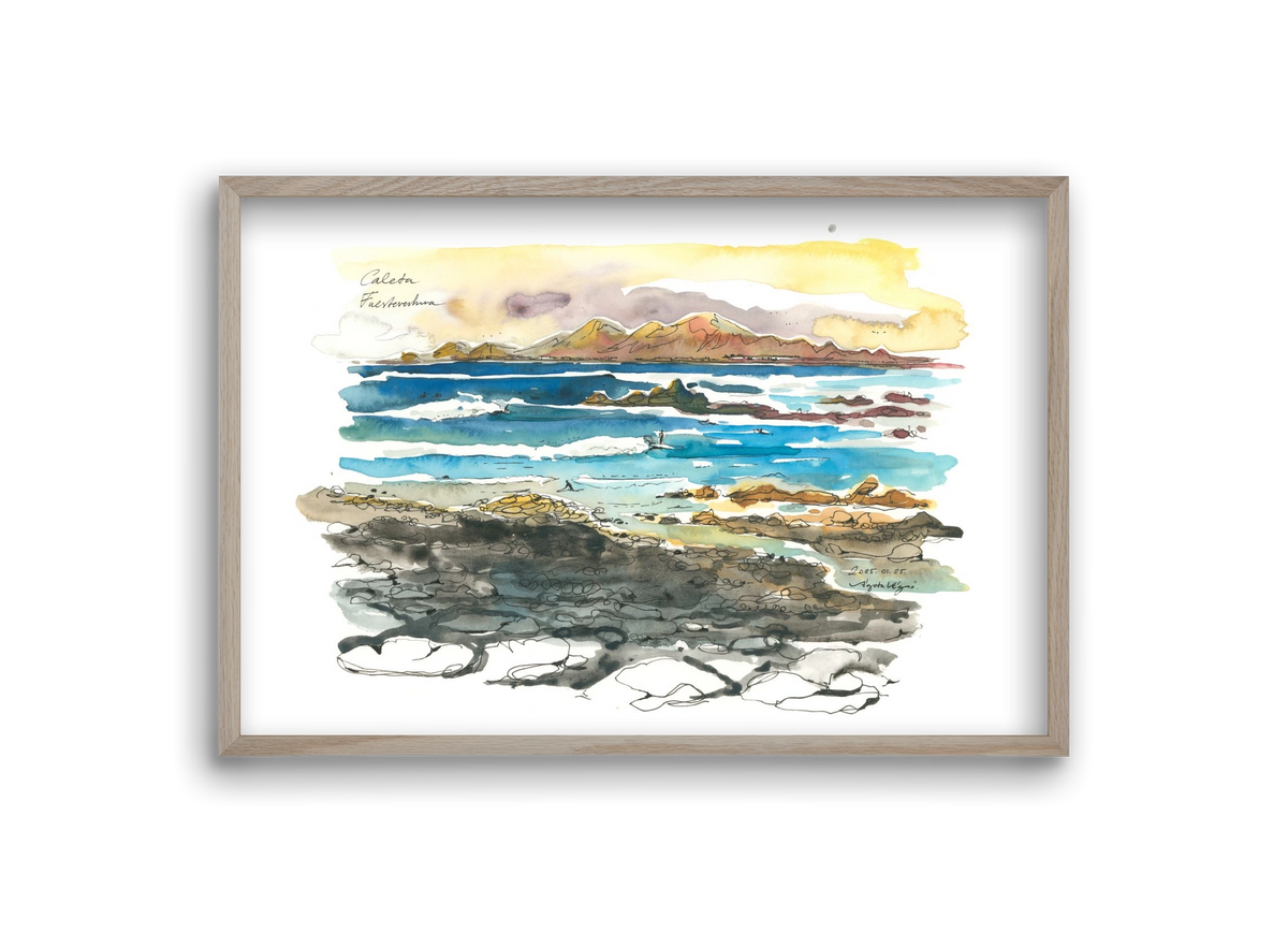 Caleta, Fuerteventura - 2025.01.25, 30x20 cm (30x20 cm), Tölgy keret