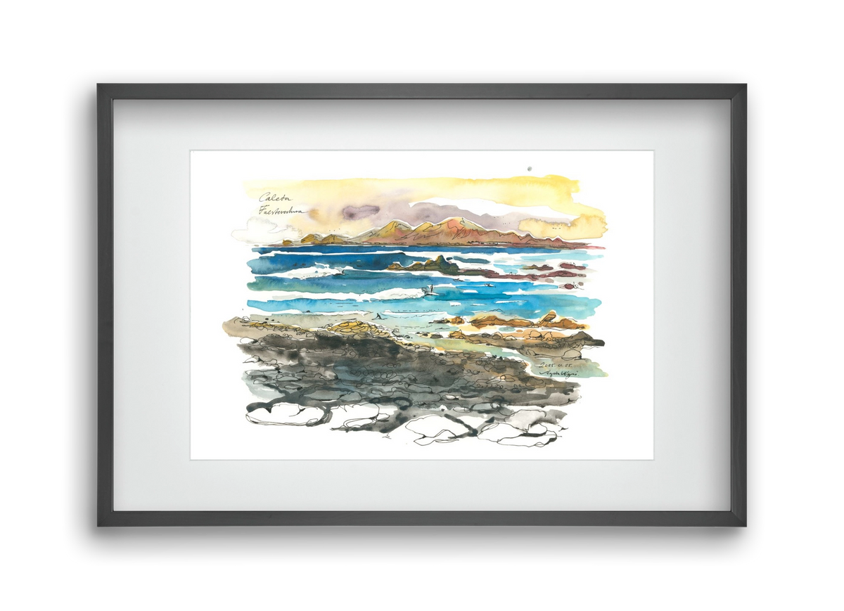 Caleta, Fuerteventura - 2025.01.25, 45x30 cm (30x20 cm), Fekete keret, paszpartuval