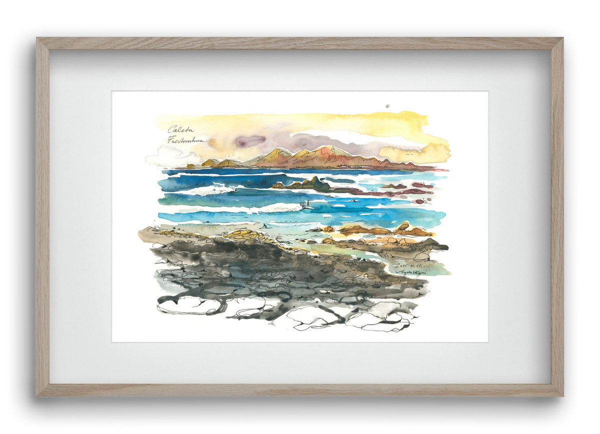 Caleta, Fuerteventura - 2025.01.25, 60x40 cm (45x30 cm), Tölgy keret, paszpartuval