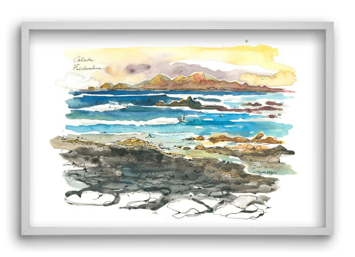 Caleta, Fuerteventura - 2025.01.25, 60x40 cm (60x40 cm), Fehér keret