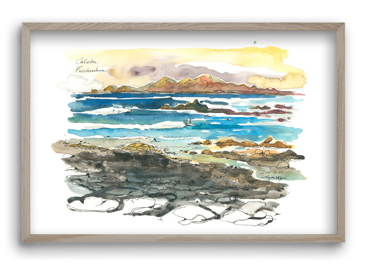 Caleta, Fuerteventura - 2025.01.25, 60x40 cm (60x40 cm), Tölgy keret