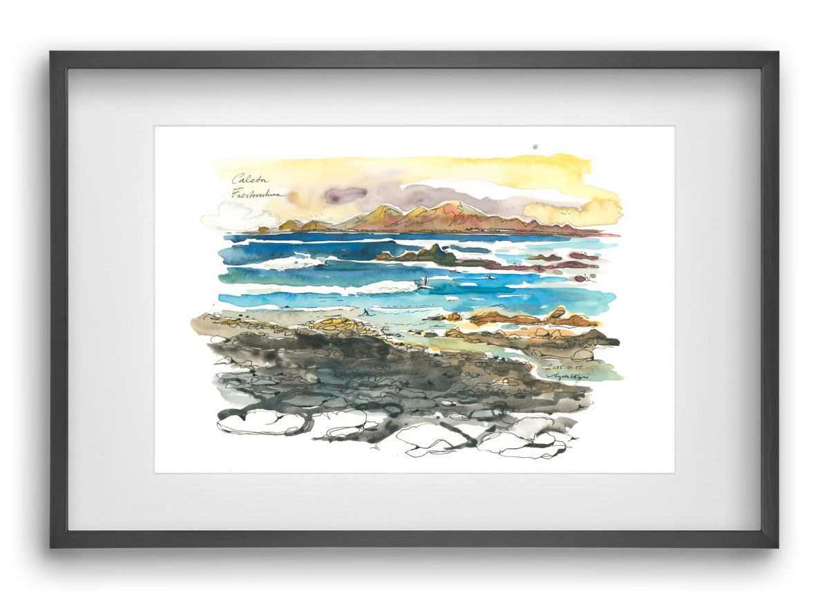 Caleta, Fuerteventura - 2025.01.25, 60x40 cm (45x30 cm), Fekete keret, paszpartuval
