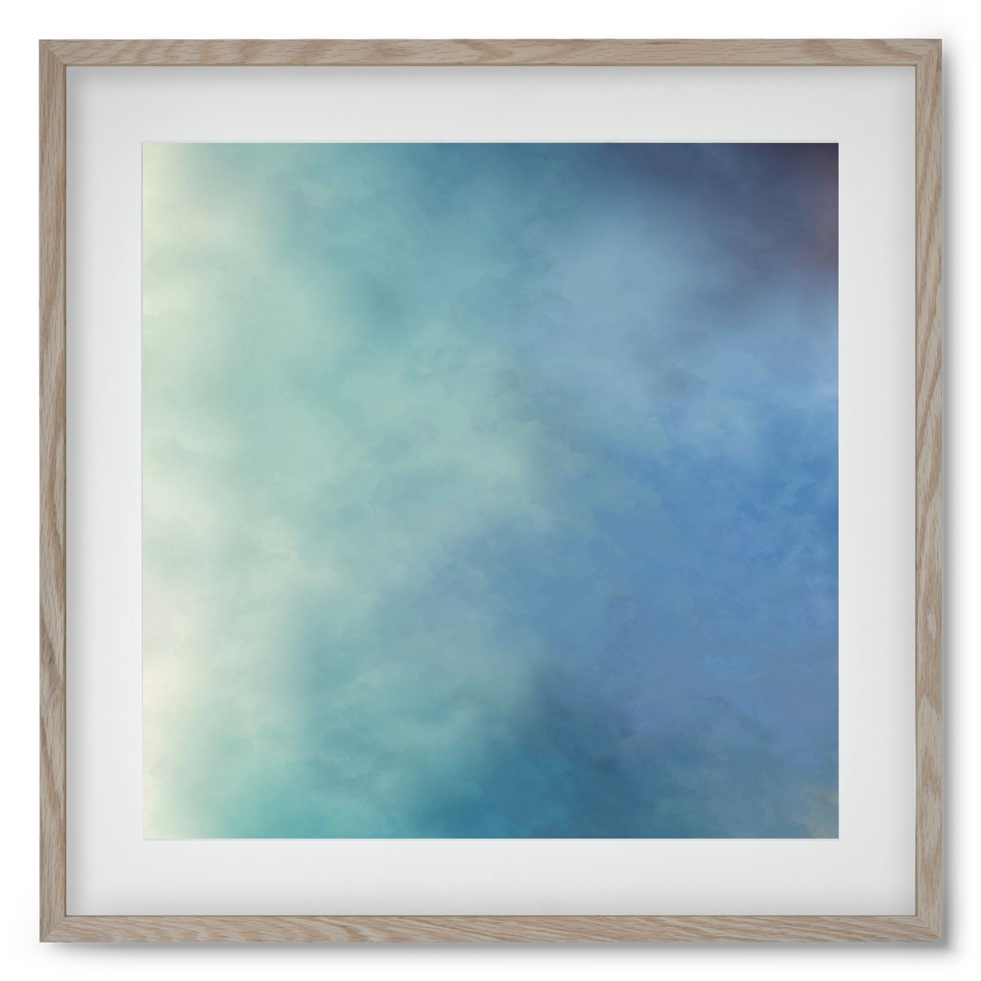 BLUE HORIZON , 50x50 cm (40x40 cm), Tölgy keret, paszpartuval