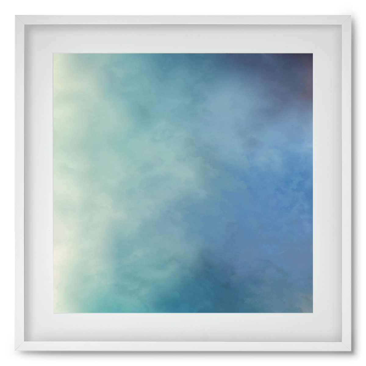 BLUE HORIZON , 50x50 cm (40x40 cm), Fehér keret, paszpartuval