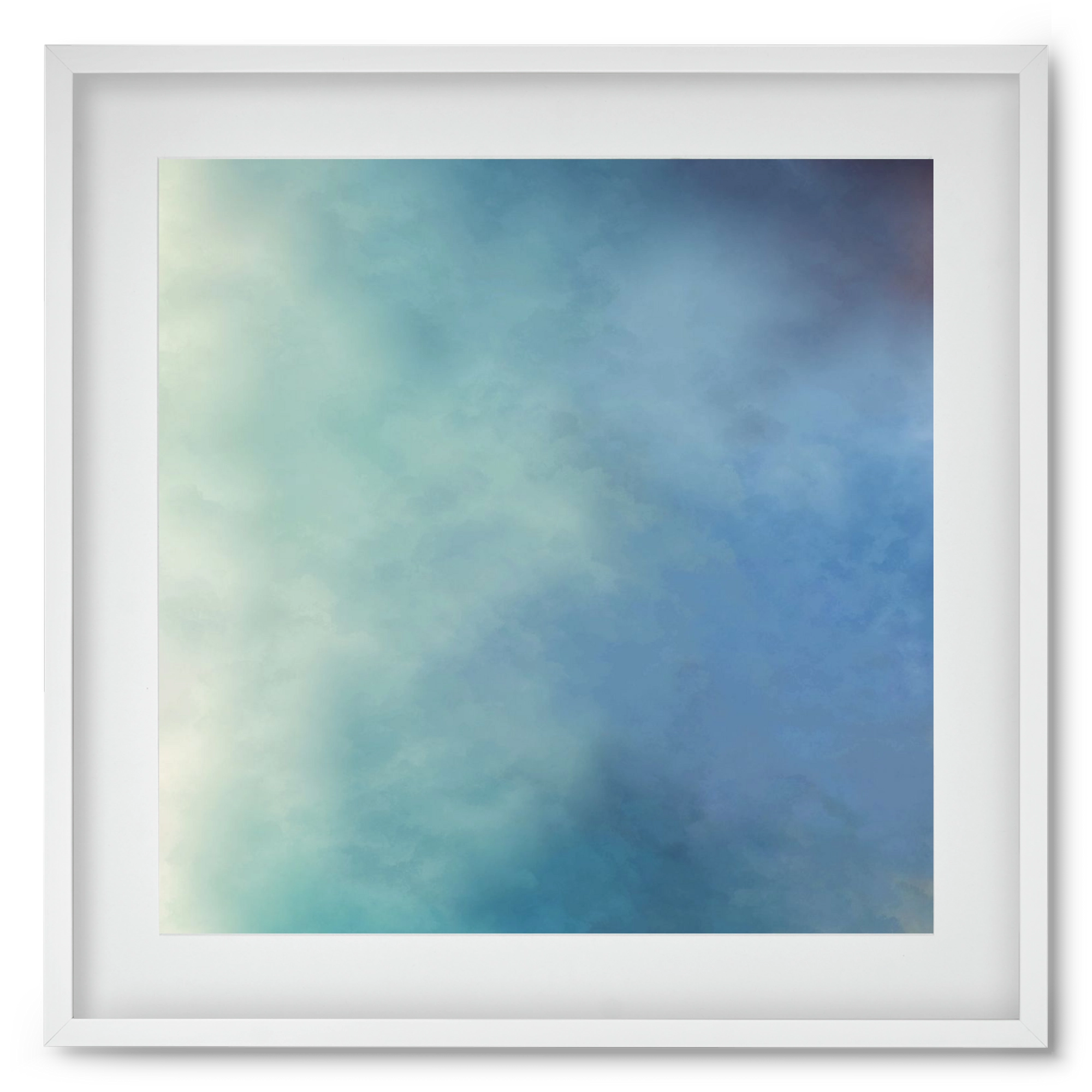 BLUE HORIZON , 50x50 cm (40x40 cm), Fehér keret, paszpartuval