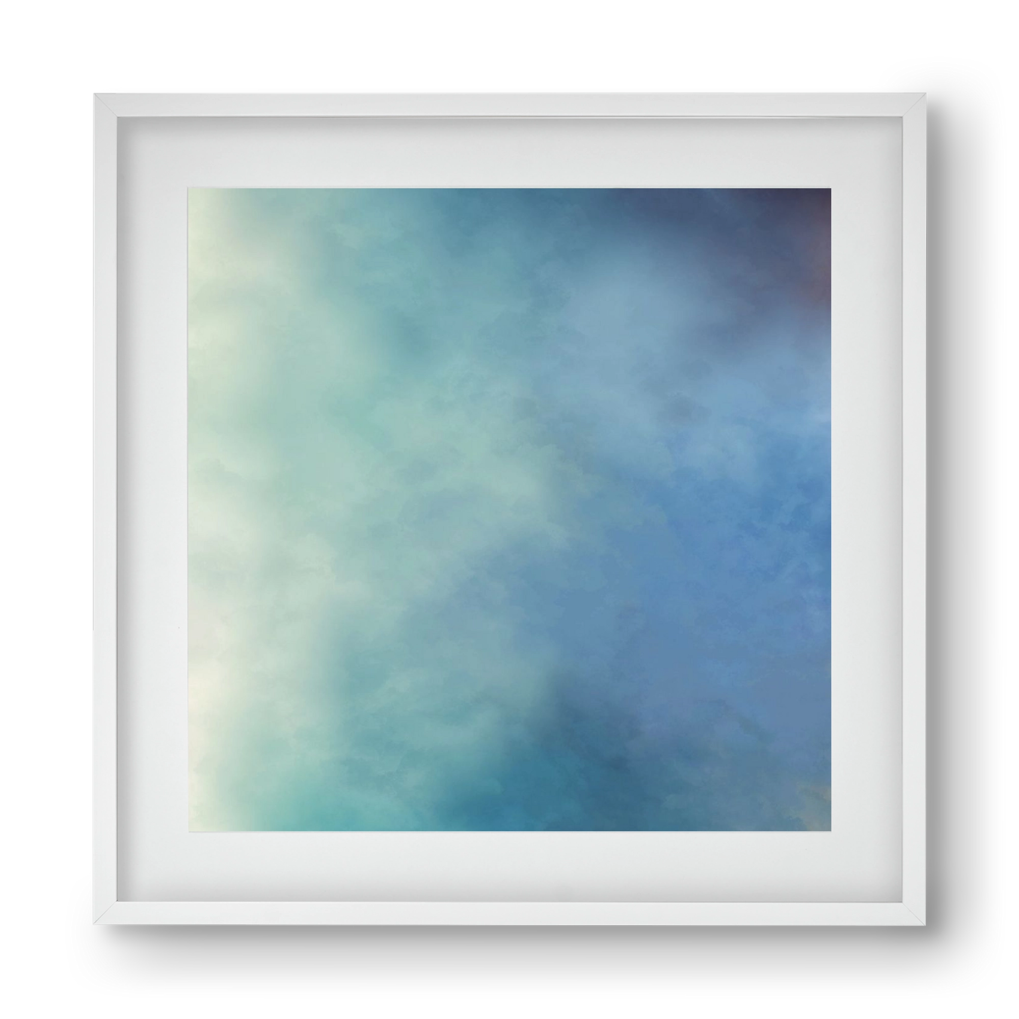 BLUE HORIZON , 40x40 cm (30x30 cm), Fehér keret, paszpartuval