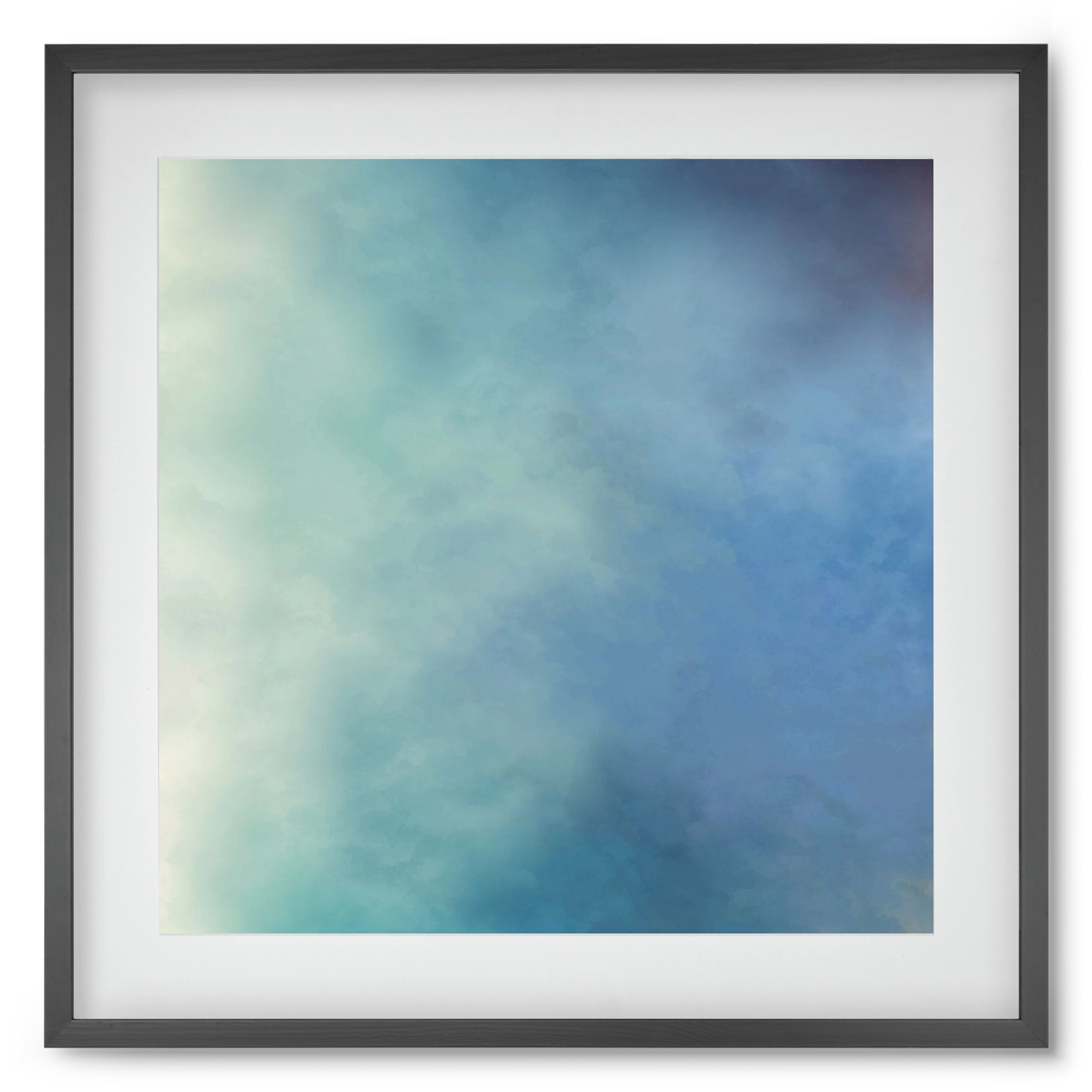 BLUE HORIZON , 50x50 cm (40x40 cm), Fekete keret, paszpartuval