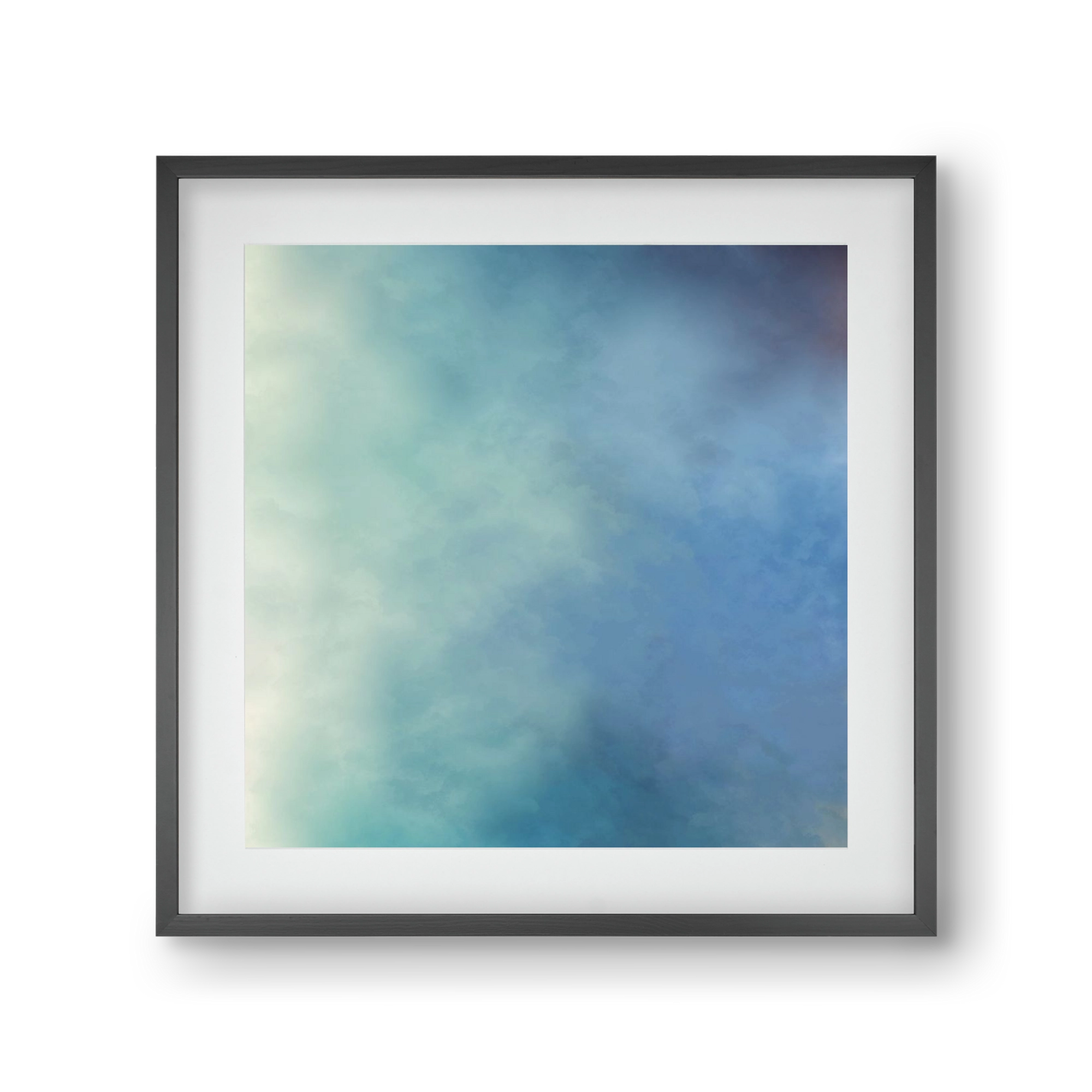 BLUE HORIZON , 30x30 cm (20x20 cm), Fekete keret, paszpartuval