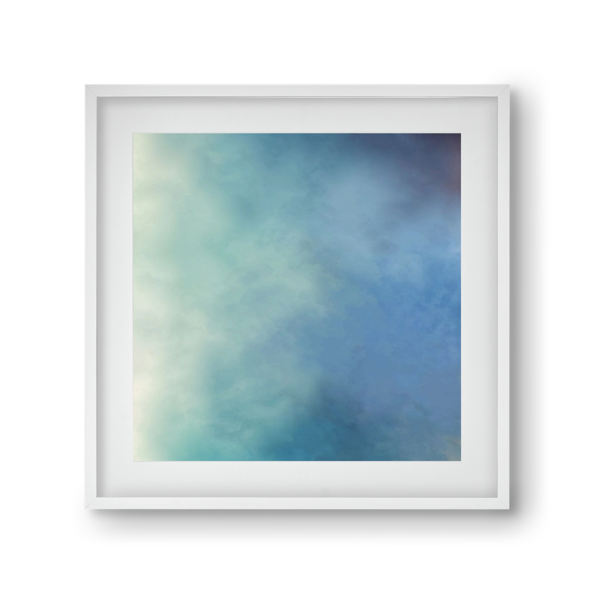 BLUE HORIZON , 30x30 cm (20x20 cm), Fehér keret, paszpartuval