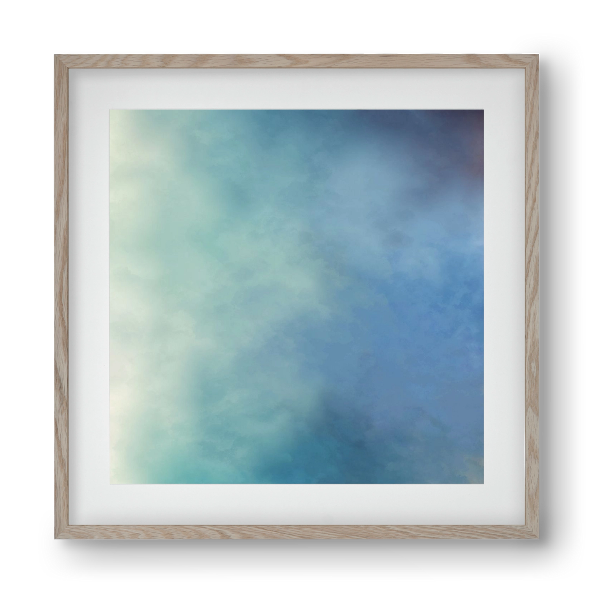 BLUE HORIZON , 40x40 cm (30x30 cm), Tölgy keret, paszpartuval