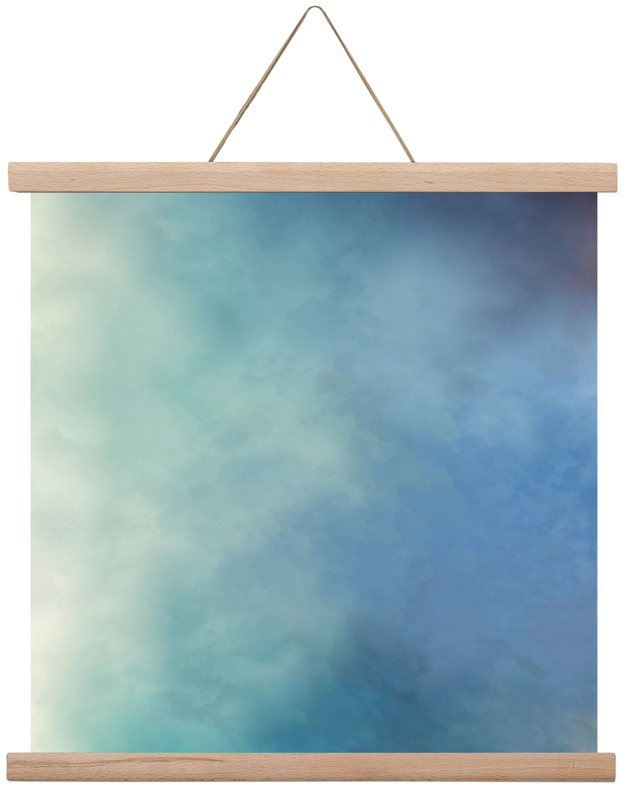 BLUE HORIZON , 40x40 cm (40x40 cm), Tölgy akasztó