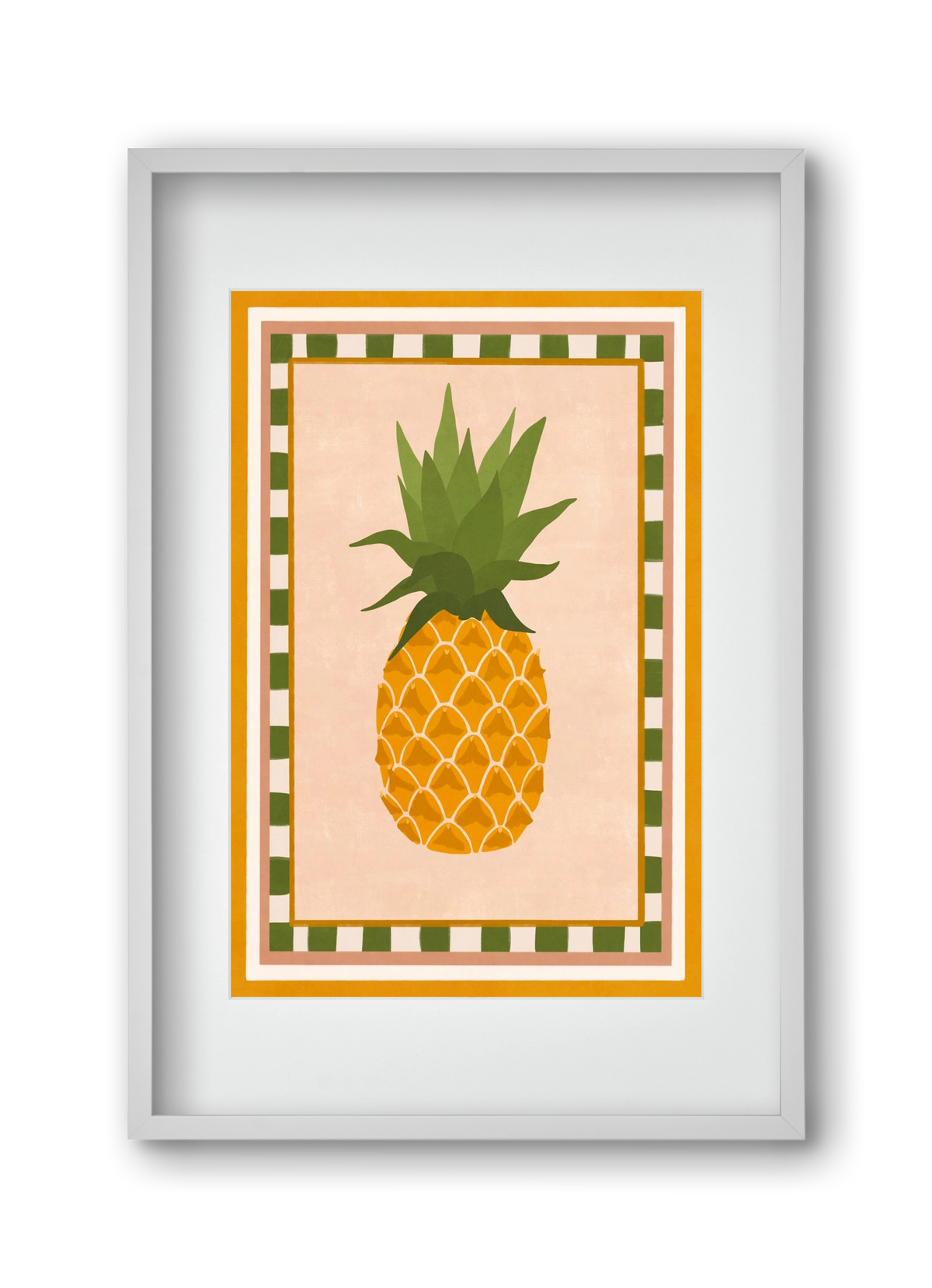 PINEAPPLE, 30x45 cm (20x30 cm), Fehér keret, paszpartuval