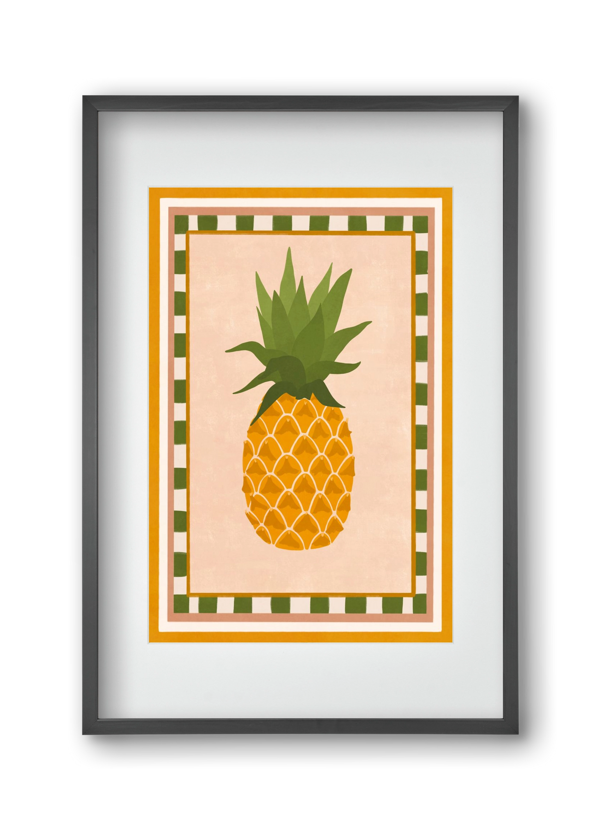 PINEAPPLE, 30x45 cm (20x30 cm), Fekete keret, paszpartuval
