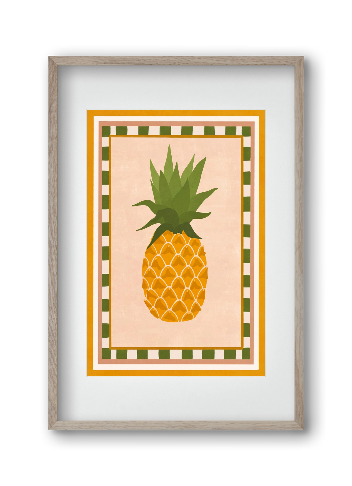 PINEAPPLE, 30x45 cm (20x30 cm), Tölgy keret, paszpartuval