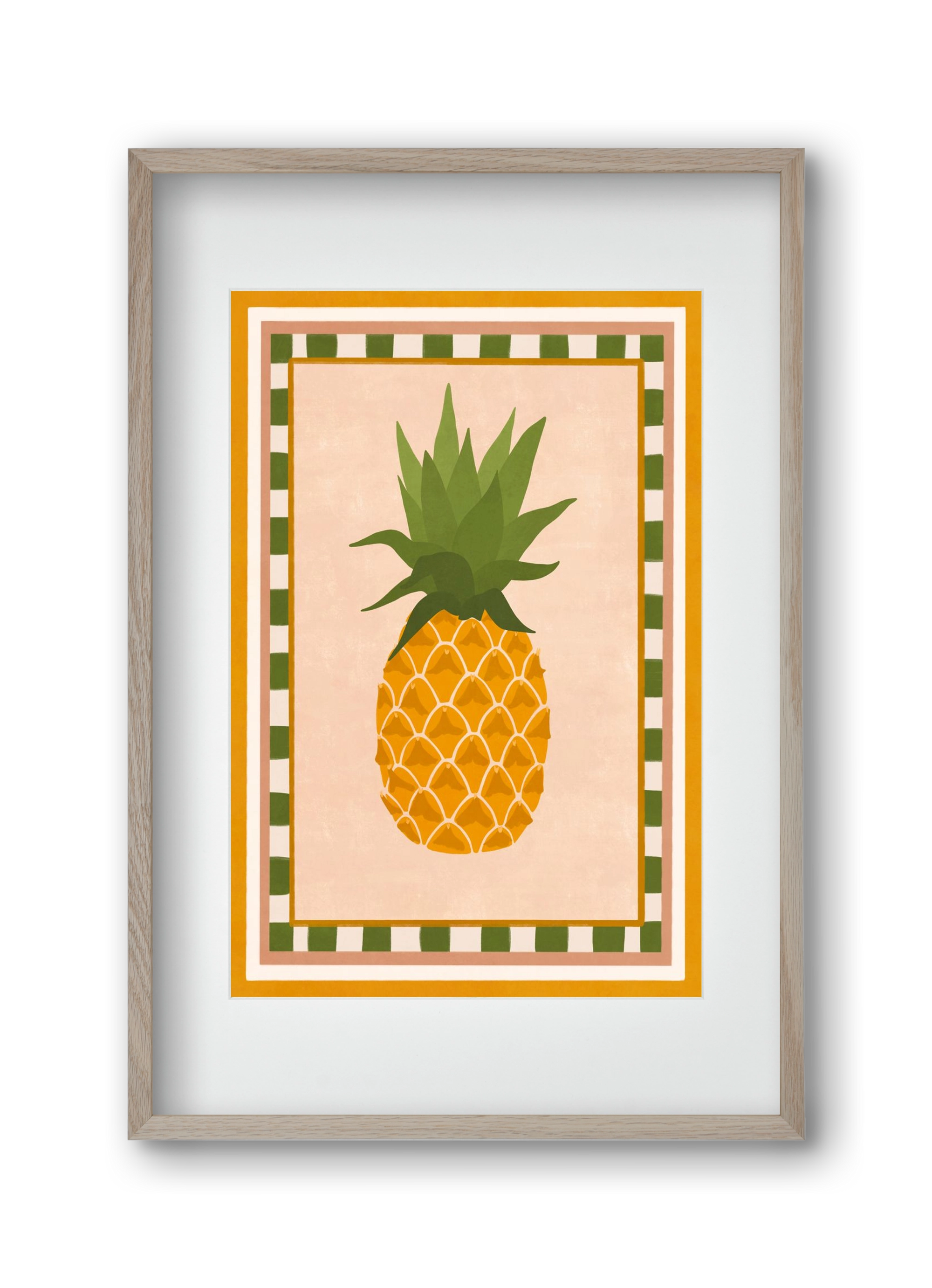PINEAPPLE, 30x45 cm (20x30 cm), Tölgy keret, paszpartuval