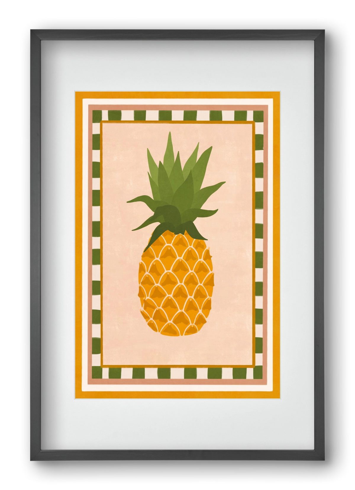 PINEAPPLE, 40x60 cm (30x45 cm), Fekete keret, paszpartuval
