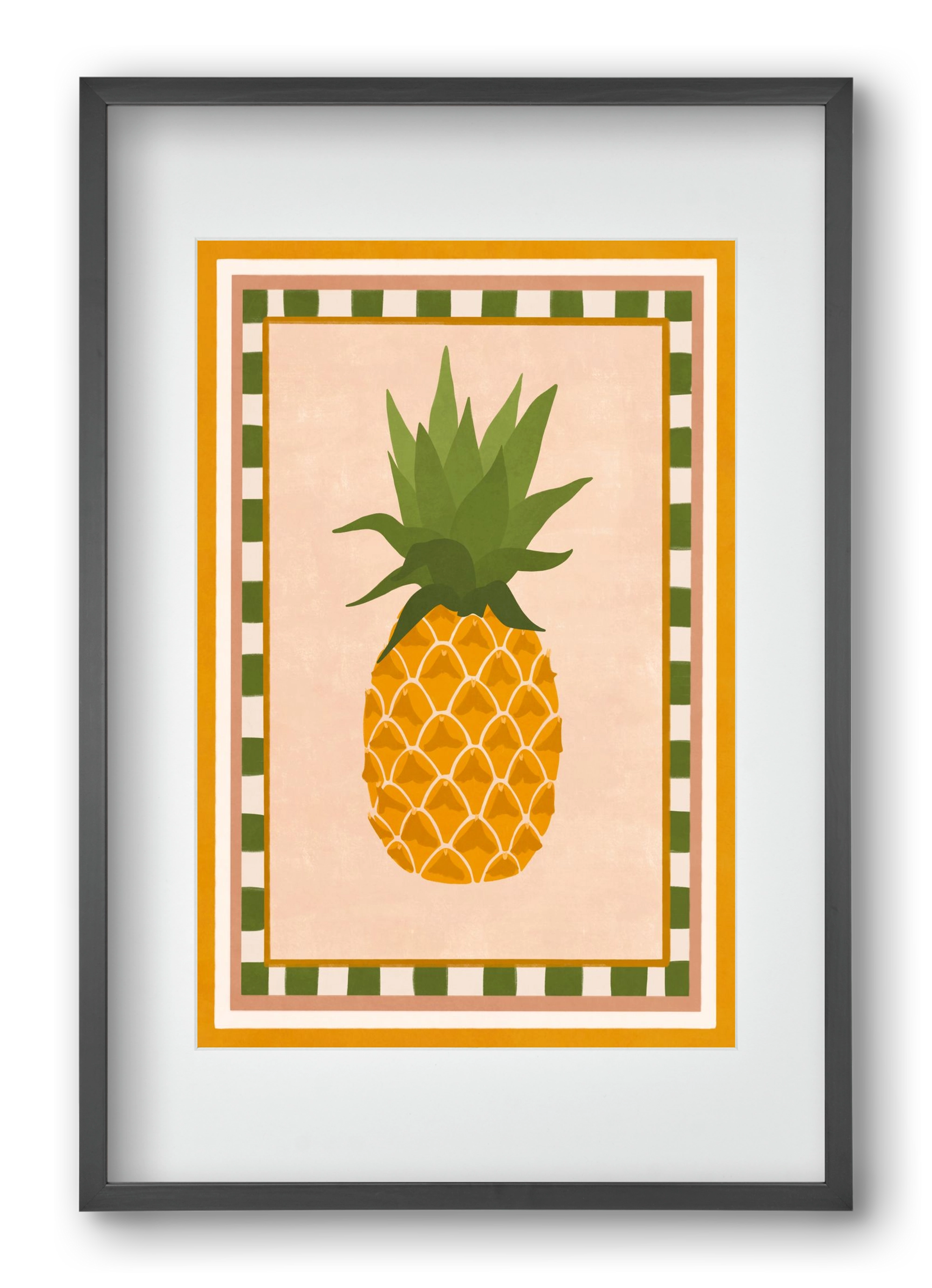 PINEAPPLE, 40x60 cm (30x45 cm), Fekete keret, paszpartuval