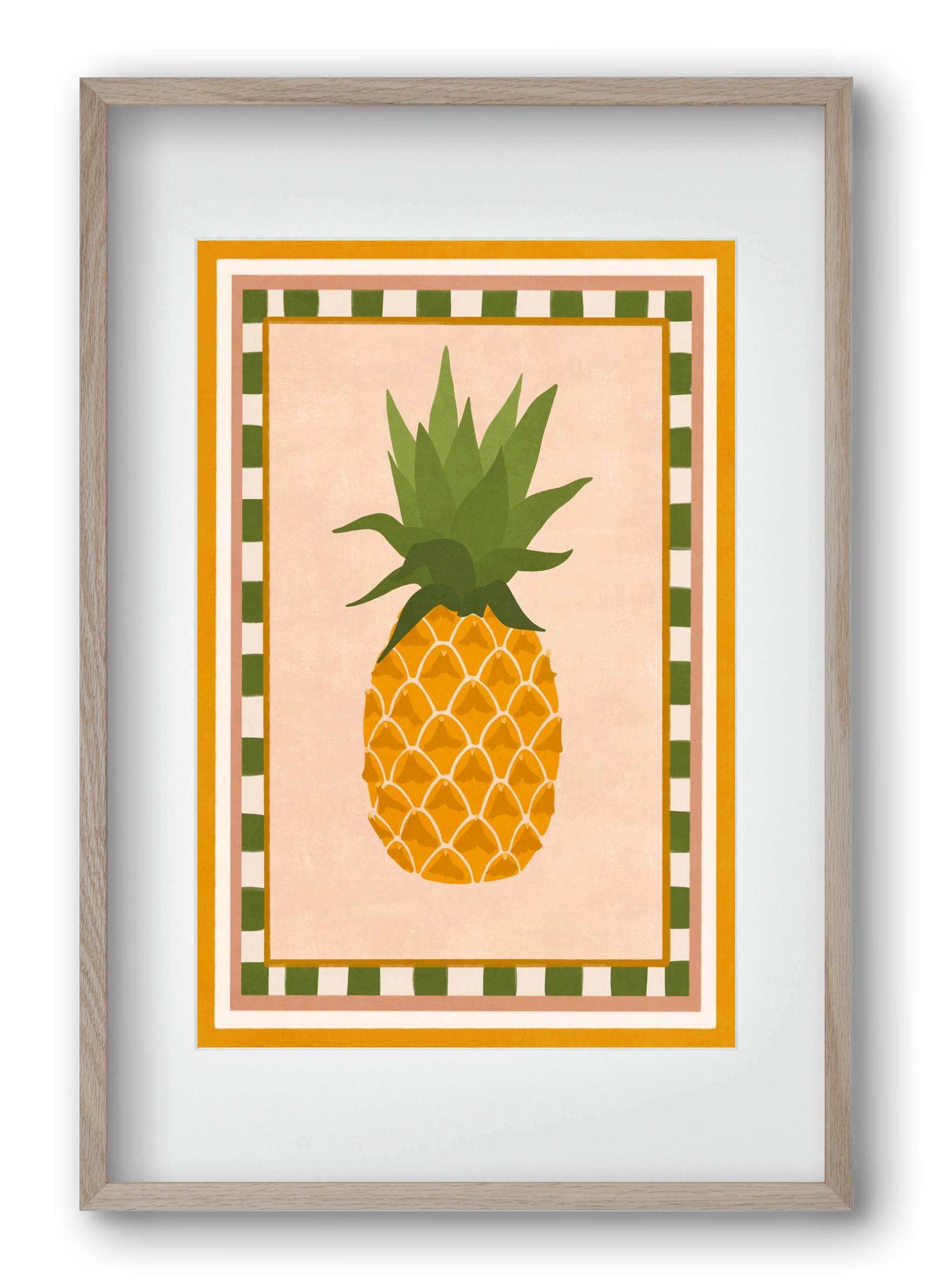 PINEAPPLE, 40x60 cm (30x45 cm), Tölgy keret, paszpartuval