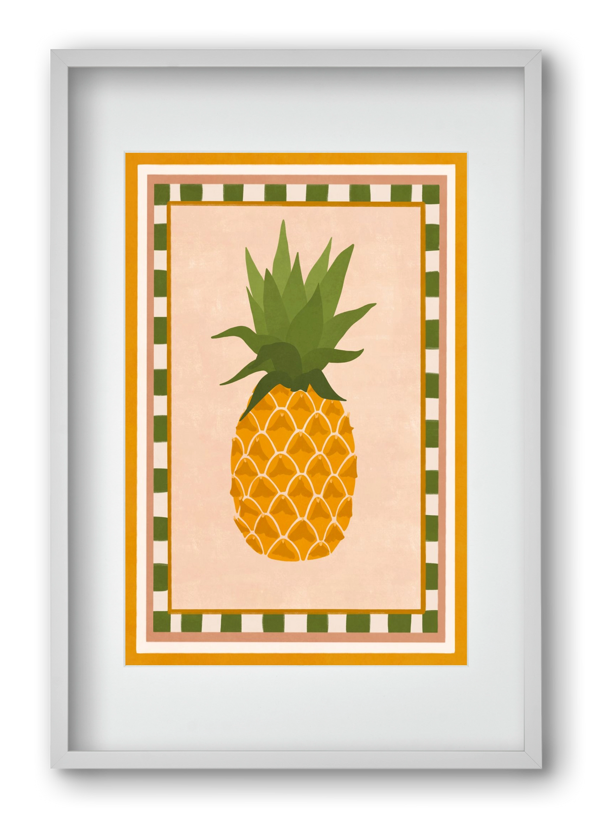 PINEAPPLE, 40x60 cm (30x45 cm), Fehér keret, paszpartuval