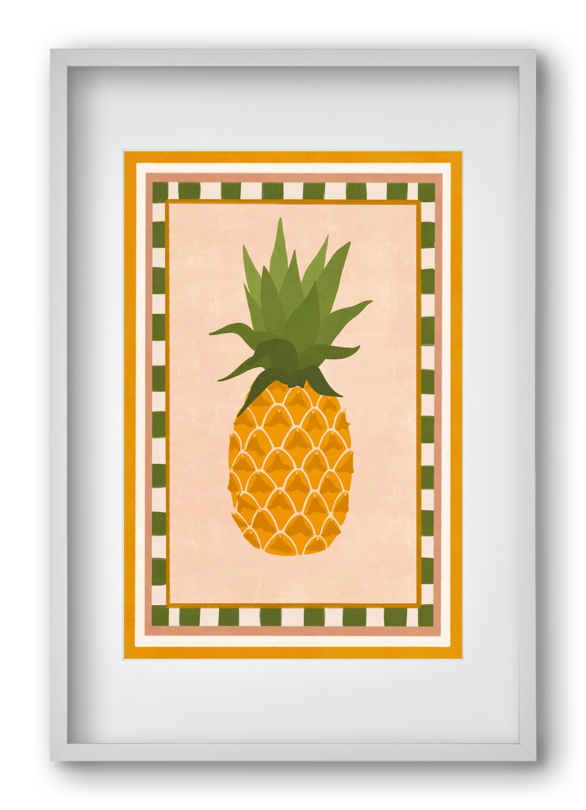 PINEAPPLE, 40x60 cm (30x45 cm), Fehér keret, paszpartuval