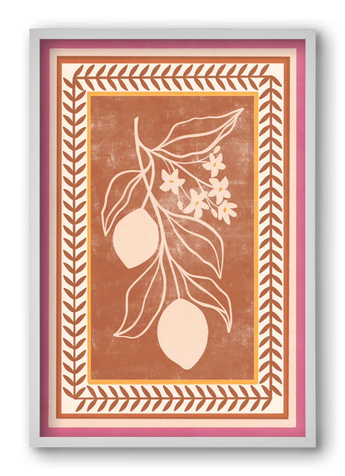 LEMON TWIG - 013, 40x60 cm (40x60 cm), Fehér keret