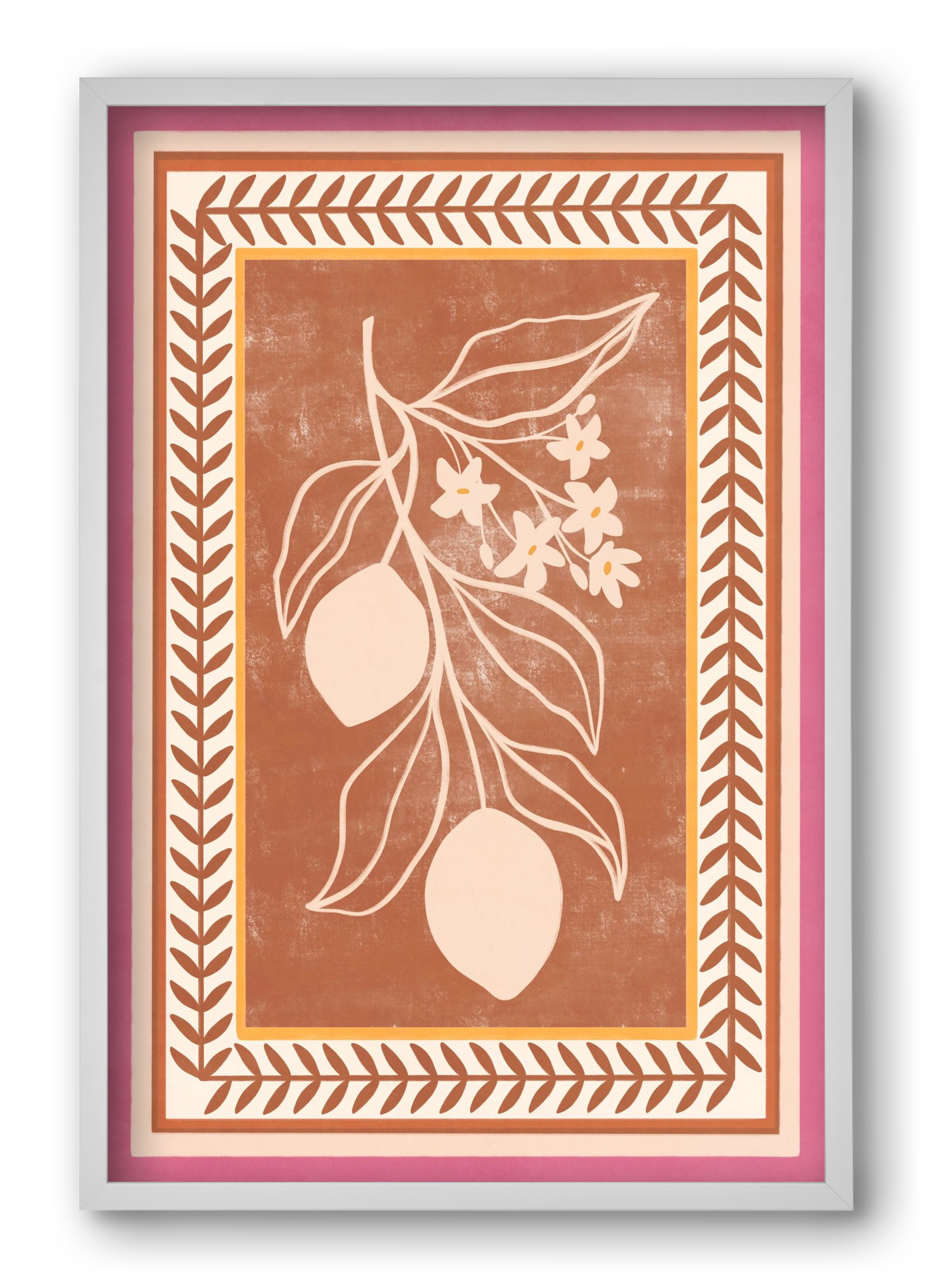 LEMON TWIG - 013, 40x60 cm (40x60 cm), Fehér keret