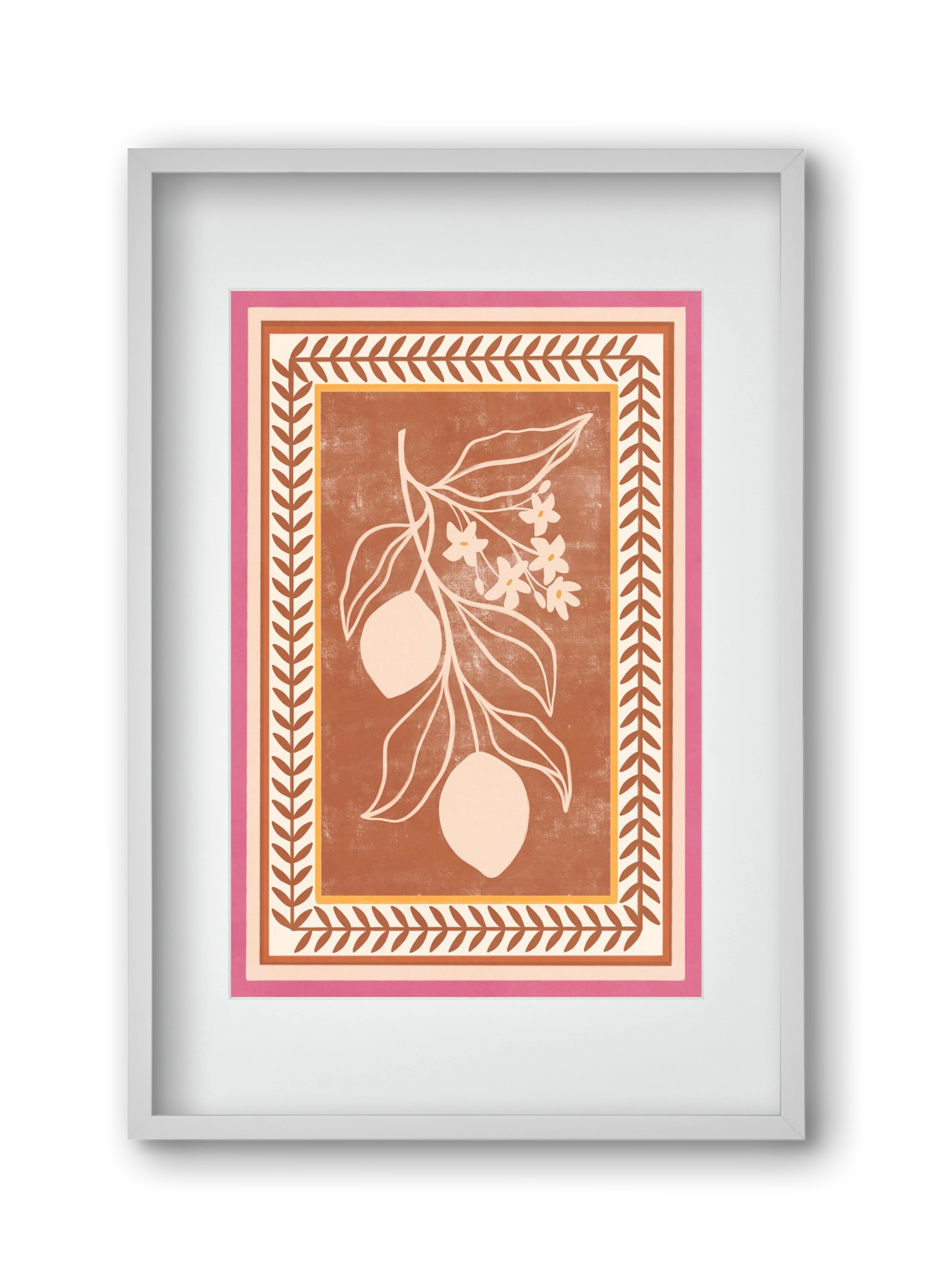 LEMON TWIG - 013, 30x45 cm (20x30 cm), Fehér keret, paszpartuval