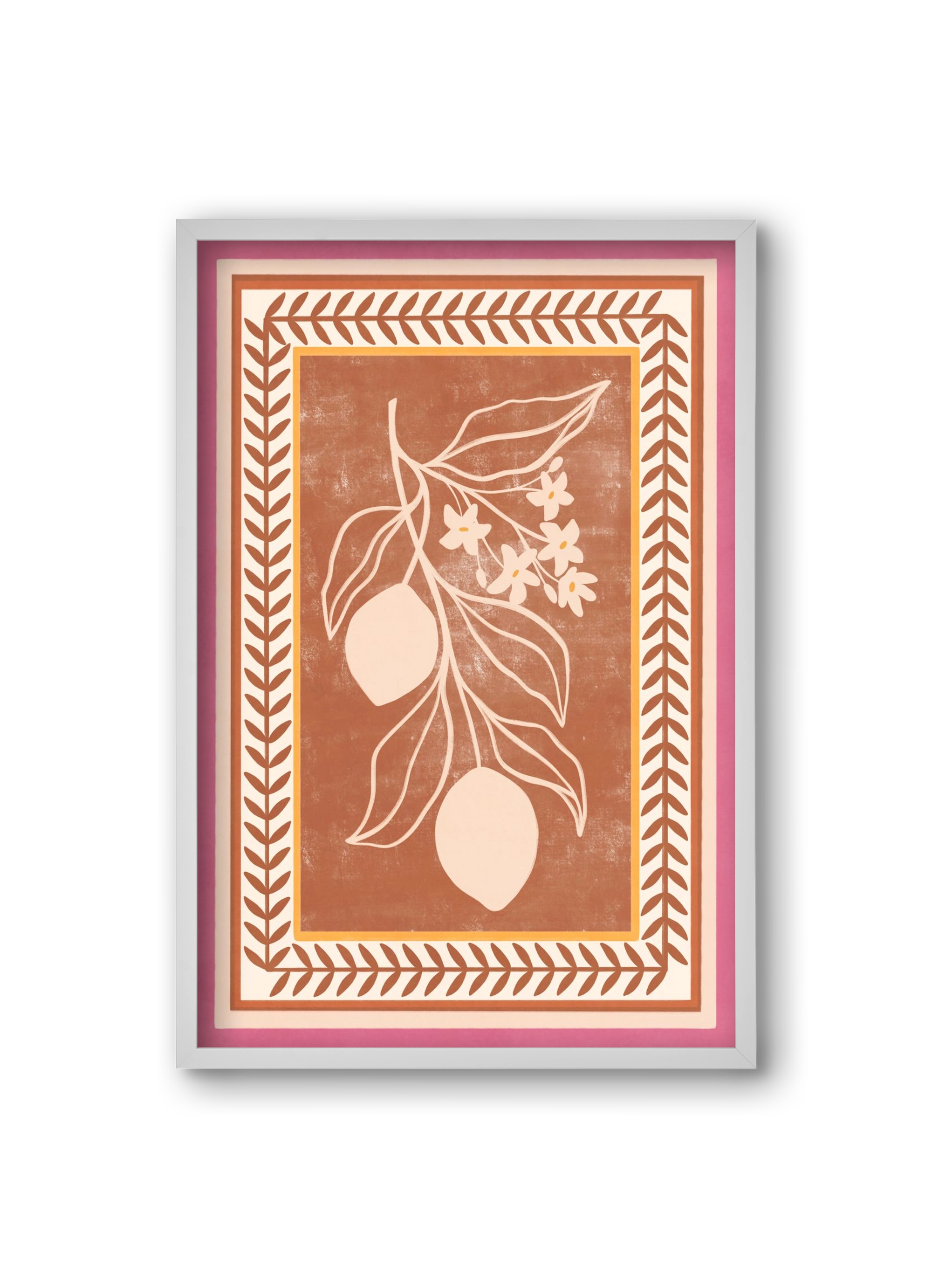 LEMON TWIG - 013, 20x30 cm (20x30 cm), Fehér keret