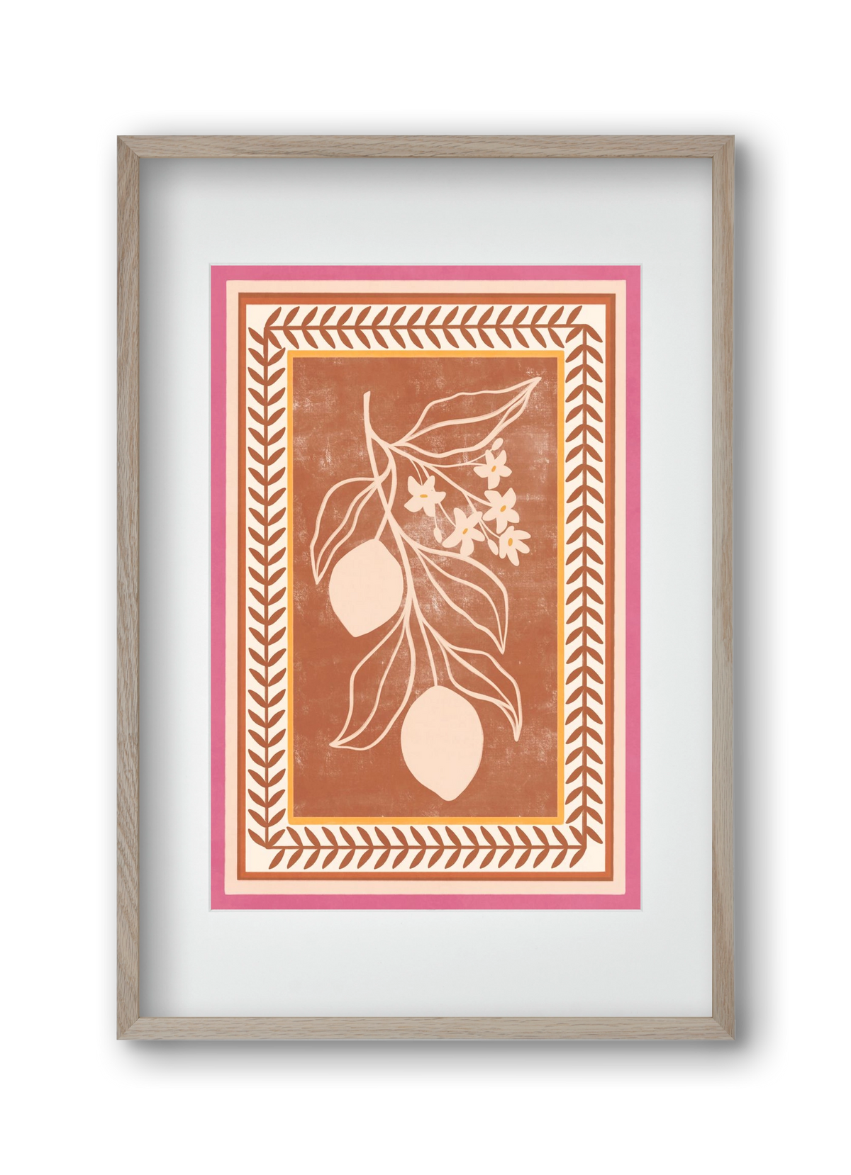 LEMON TWIG - 013, 30x45 cm (20x30 cm), Tölgy keret, paszpartuval