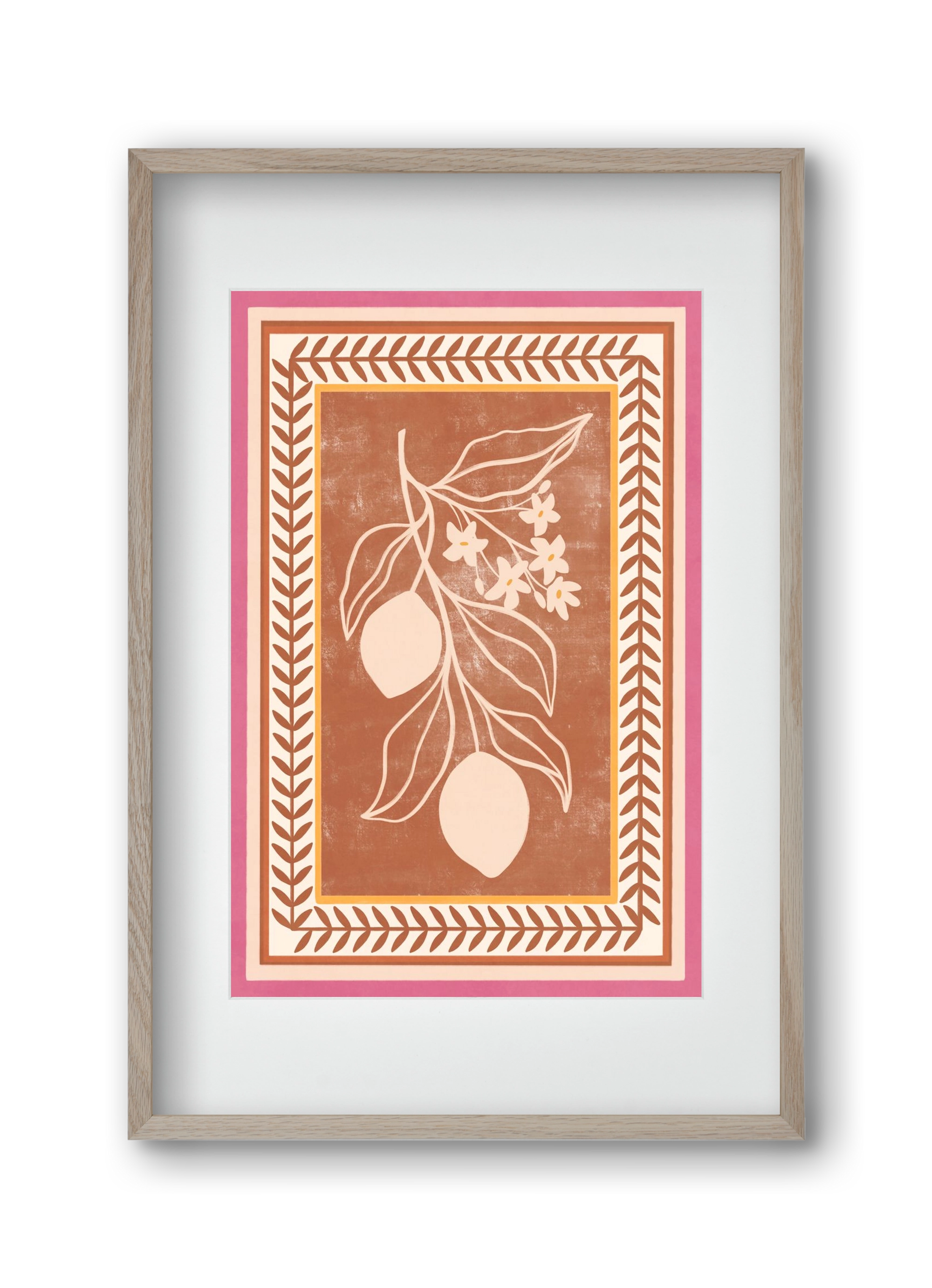 LEMON TWIG - 013, 30x45 cm (20x30 cm), Tölgy keret, paszpartuval