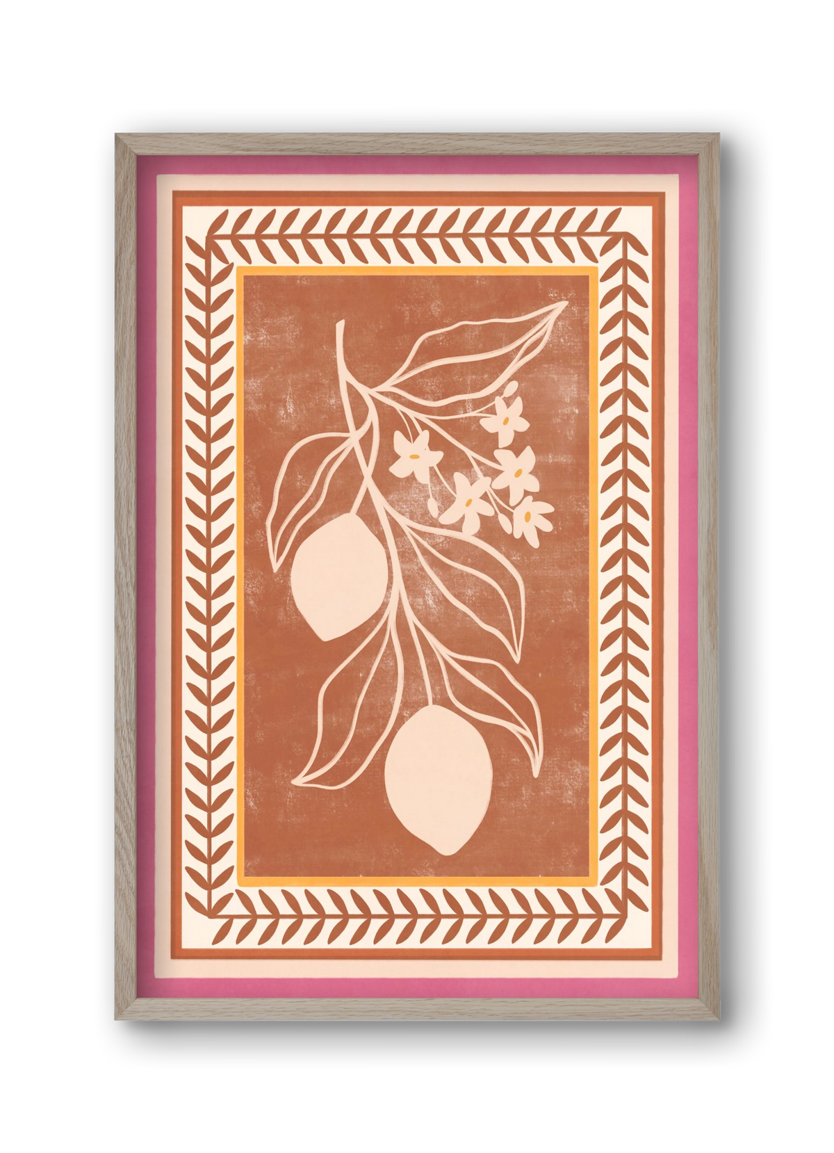 LEMON TWIG - 013, 30x45 cm (30x45 cm), Tölgy keret