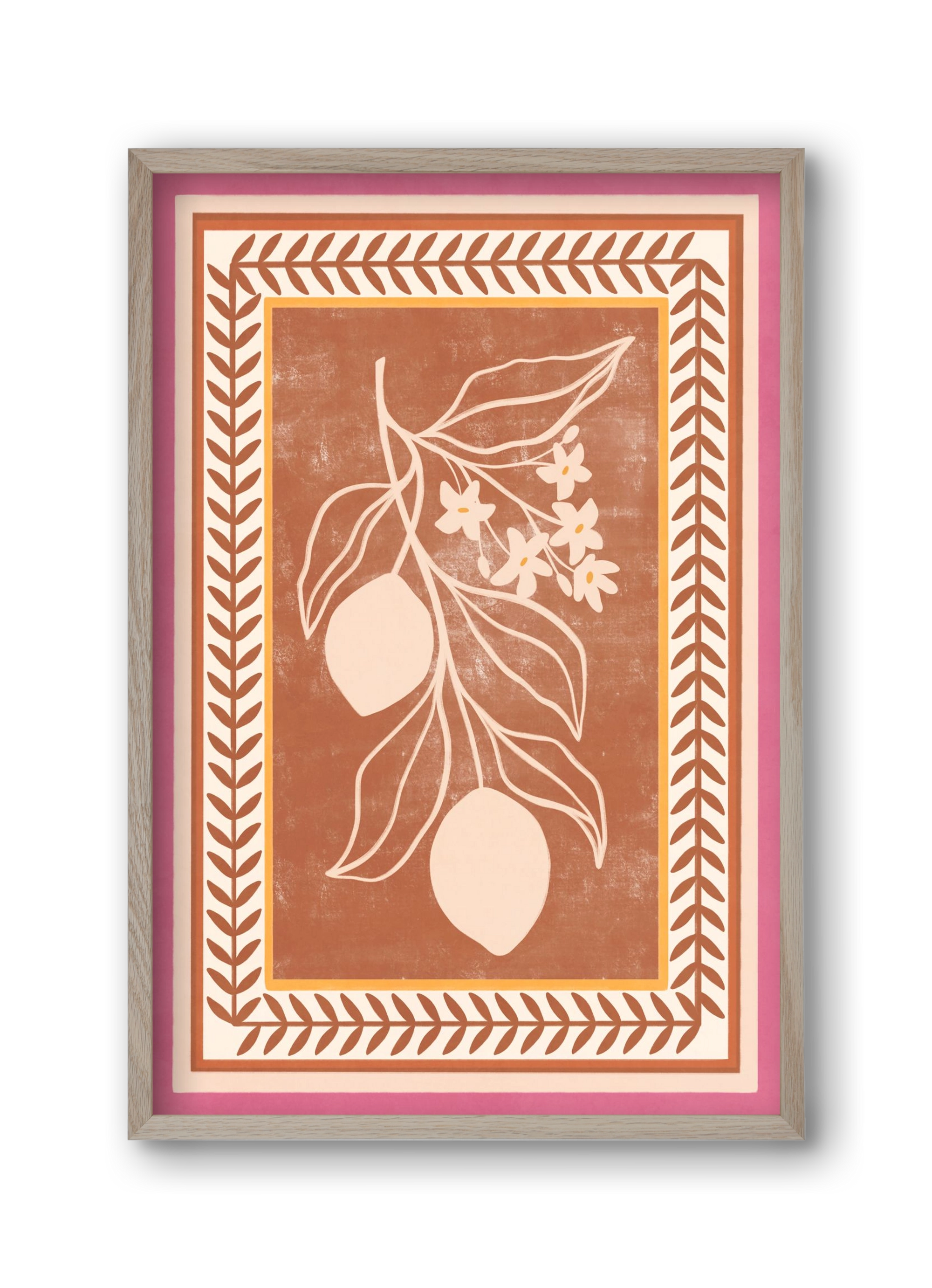 LEMON TWIG - 013, 30x45 cm (30x45 cm), Tölgy keret