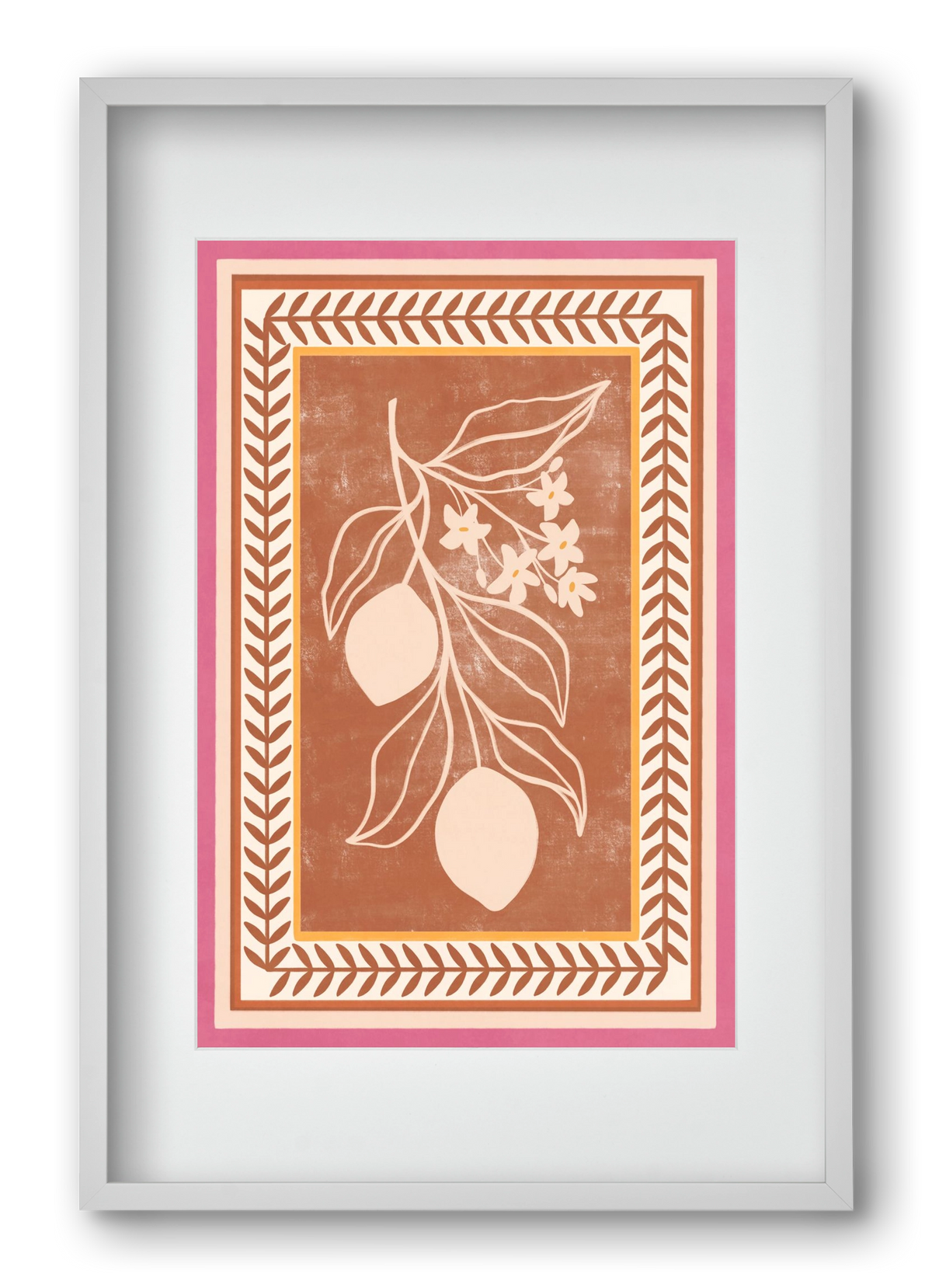 LEMON TWIG - 013, 40x60 cm (30x45 cm), Fehér keret, paszpartuval