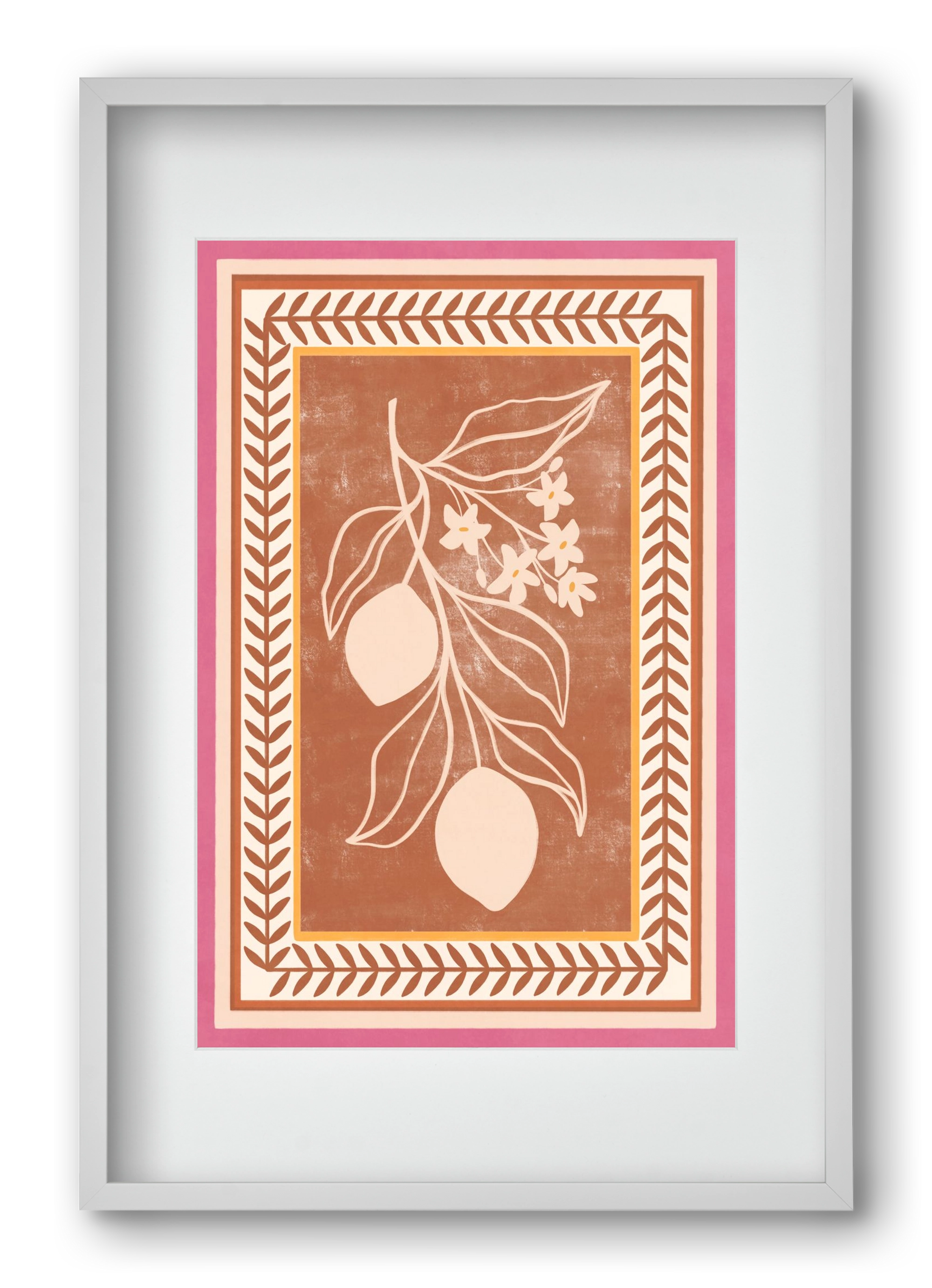 LEMON TWIG - 013, 40x60 cm (30x45 cm), Fehér keret, paszpartuval