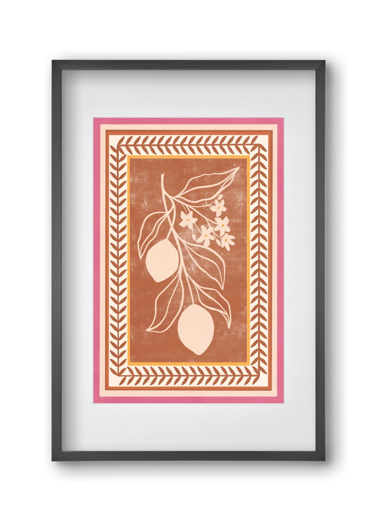 LEMON TWIG - 013, 30x45 cm (20x30 cm), Fekete keret, paszpartuval