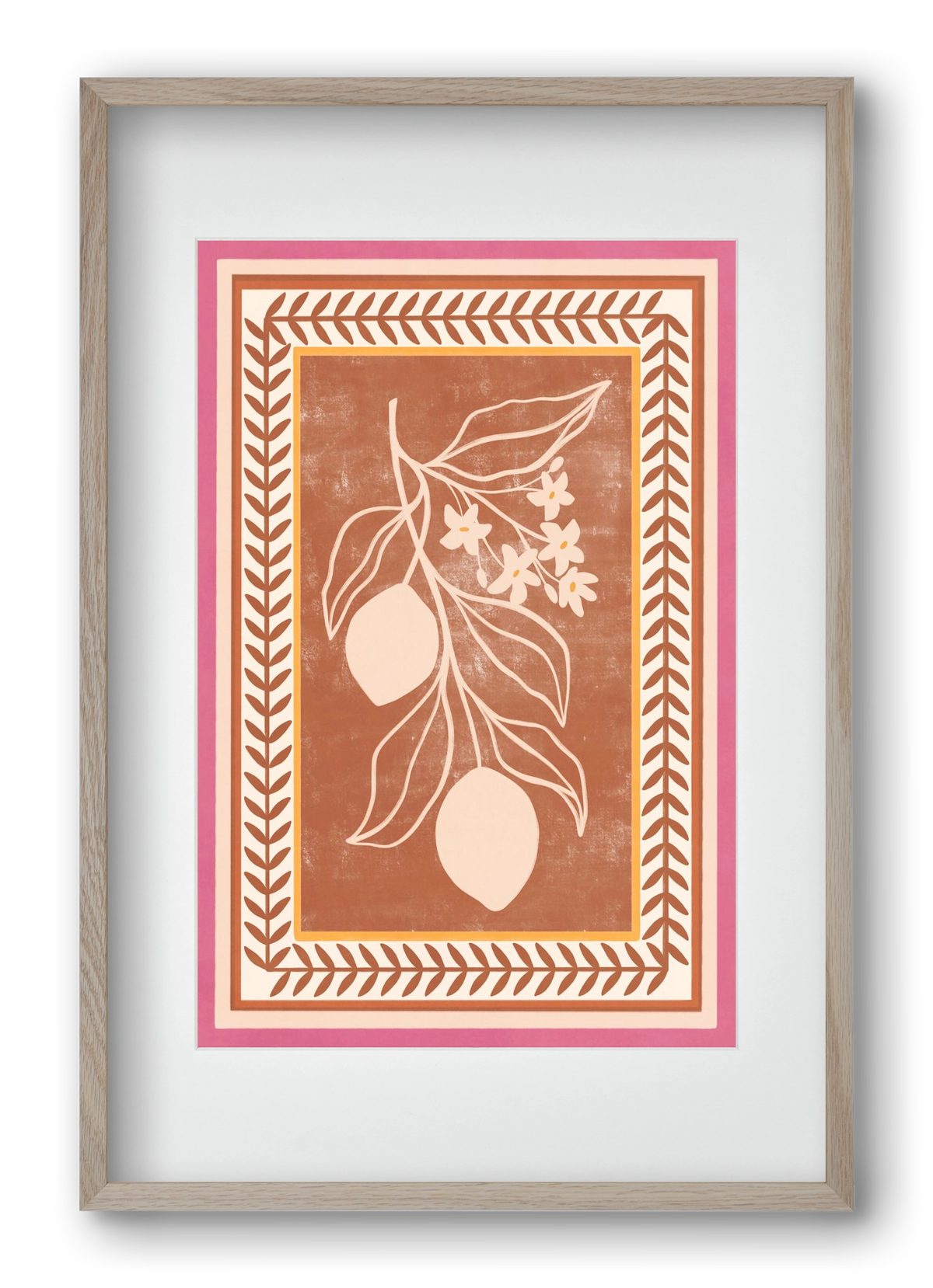 LEMON TWIG - 013, 40x60 cm (30x45 cm), Tölgy keret, paszpartuval