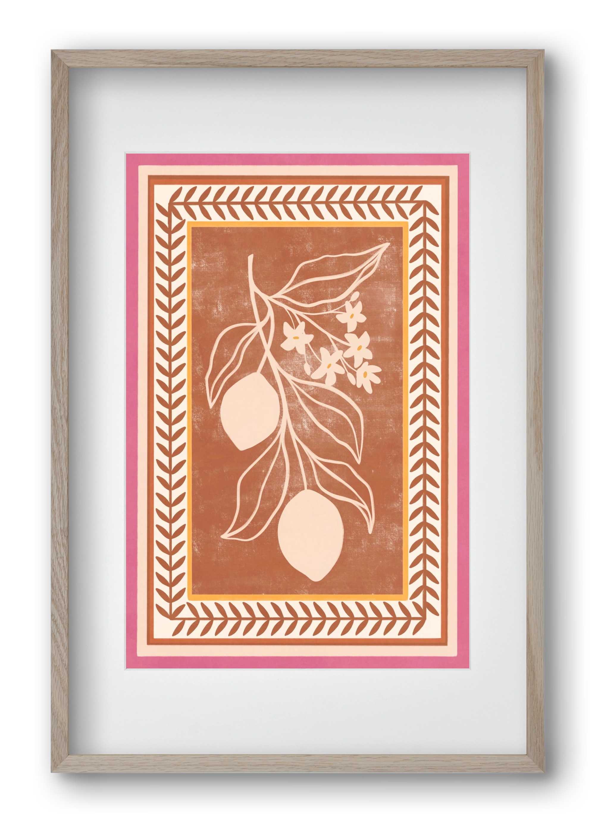 LEMON TWIG - 013, 40x60 cm (30x45 cm), Tölgy keret, paszpartuval