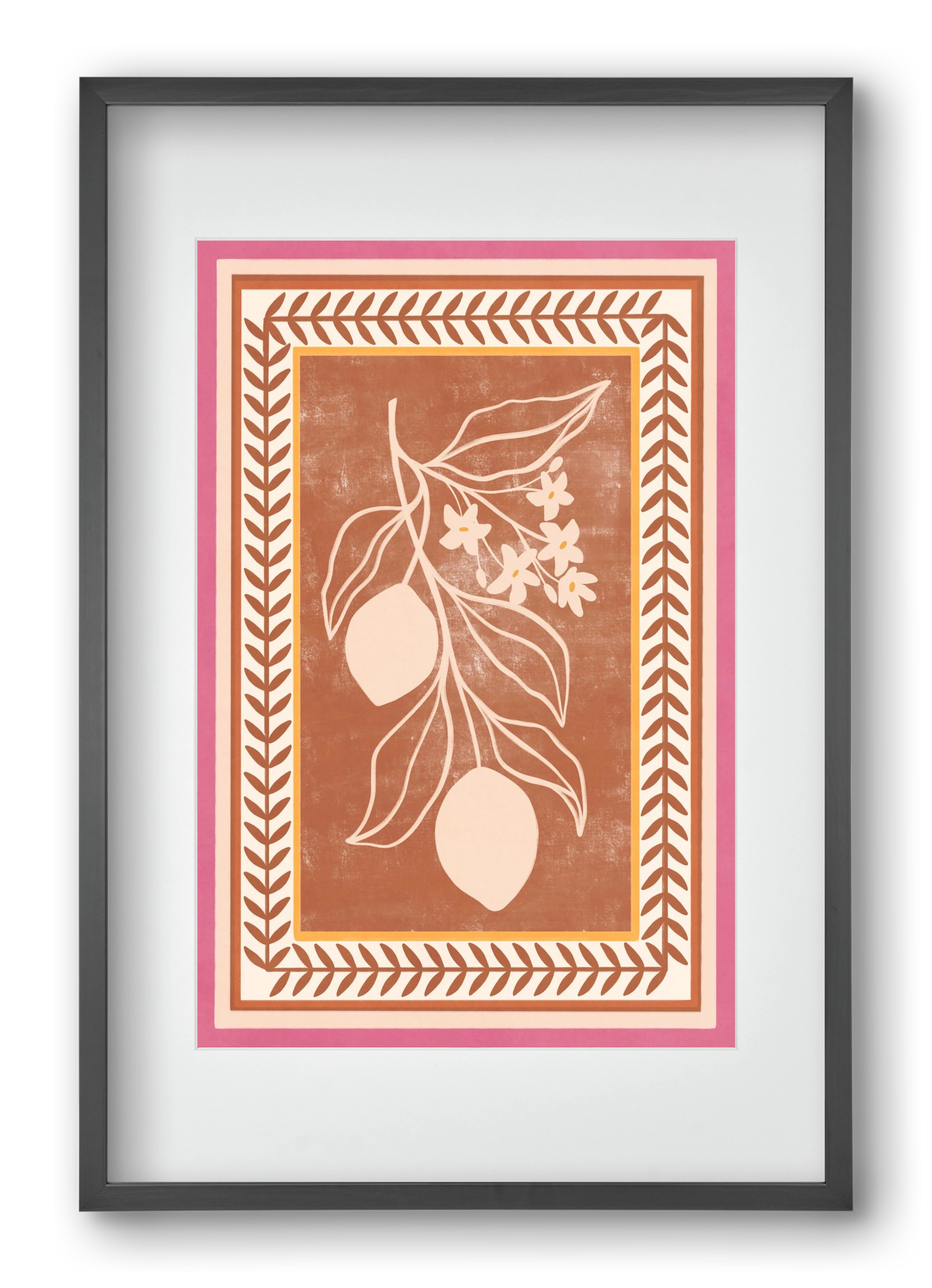 LEMON TWIG - 013, 40x60 cm (30x45 cm), Fekete keret, paszpartuval