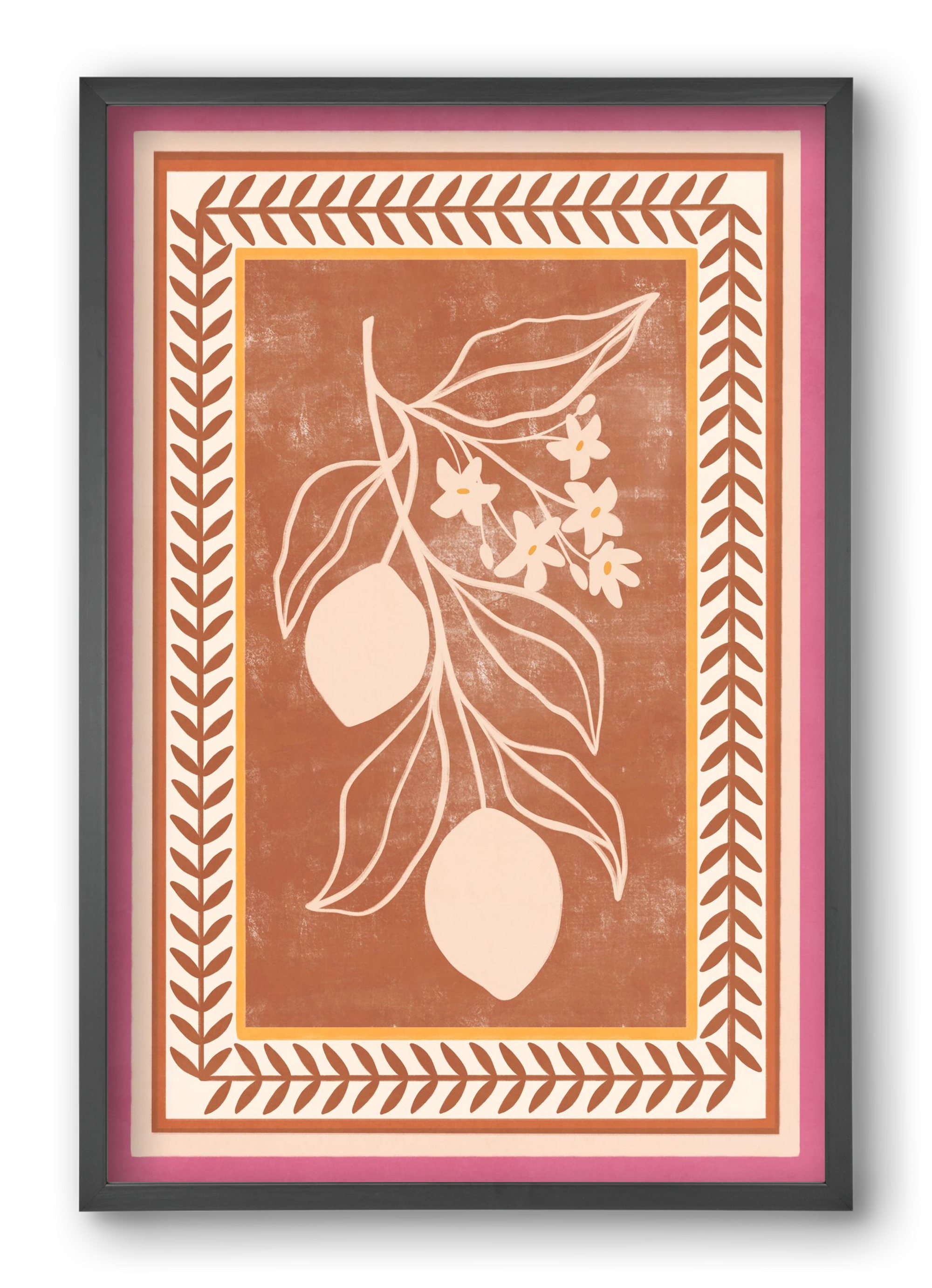 LEMON TWIG - 013, 40x60 cm (40x60 cm), Fekete keret