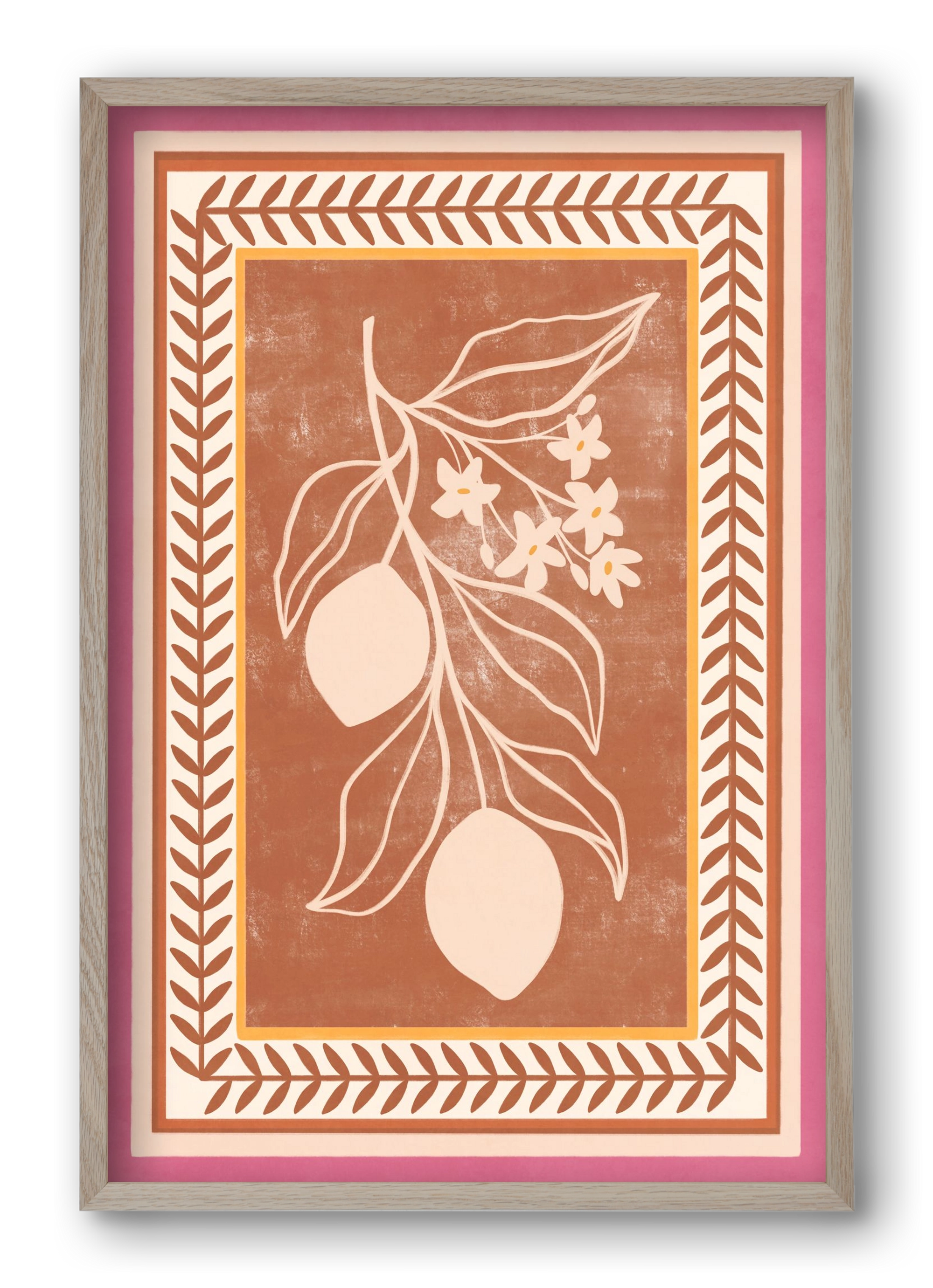 LEMON TWIG - 013, 40x60 cm (40x60 cm), Tölgy keret