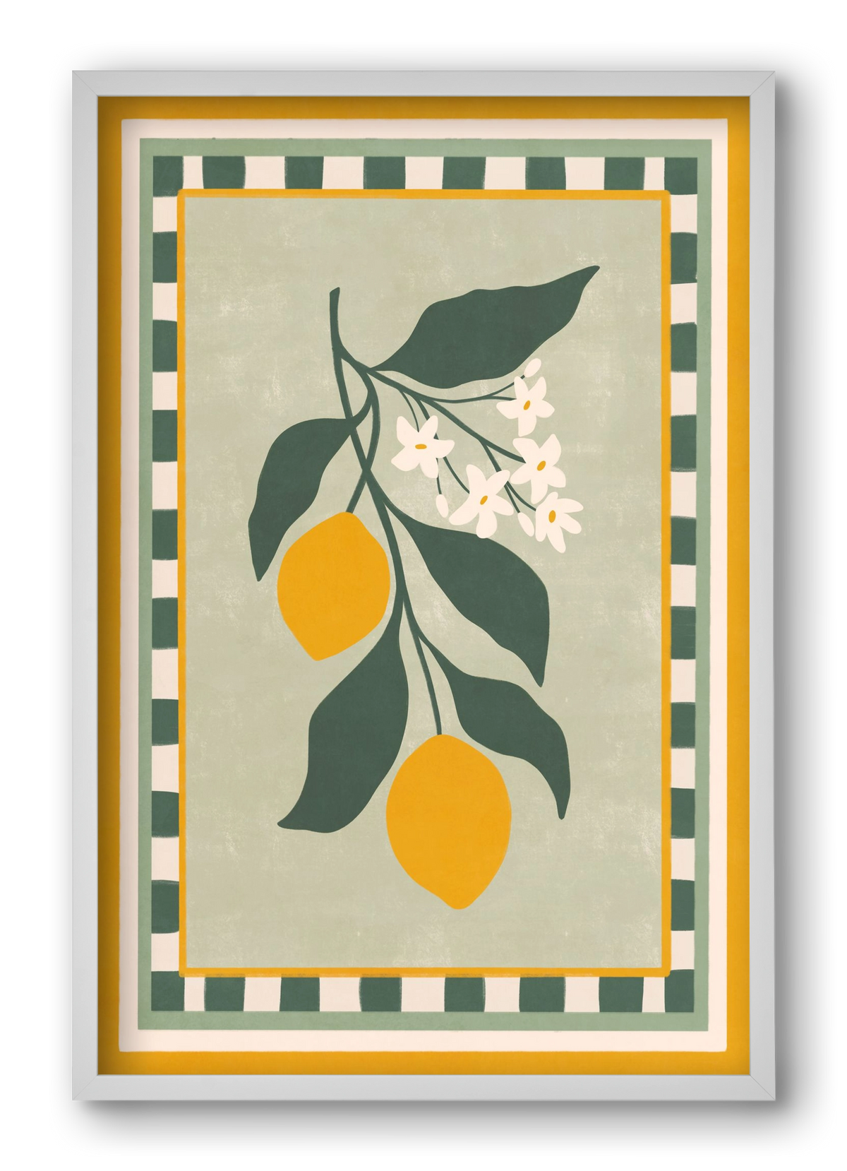 LEMON TWIG - 012, 40x60 cm (40x60 cm), Fehér keret